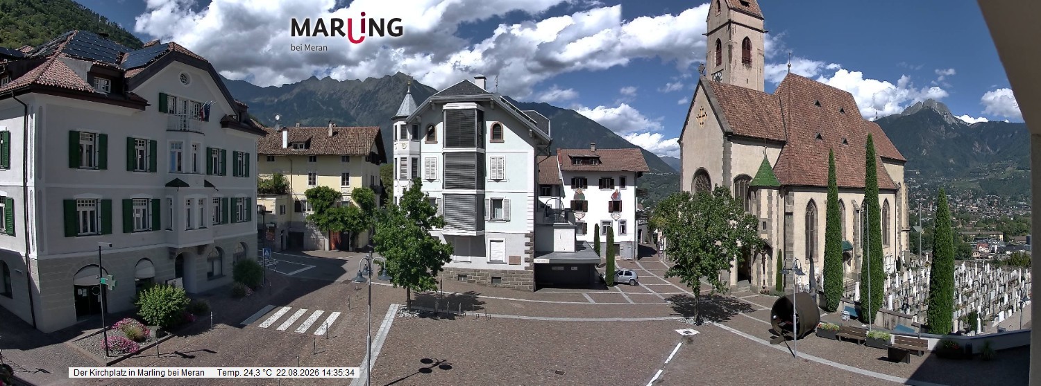 Archived image Webcam Marling - Piazza Chiesa