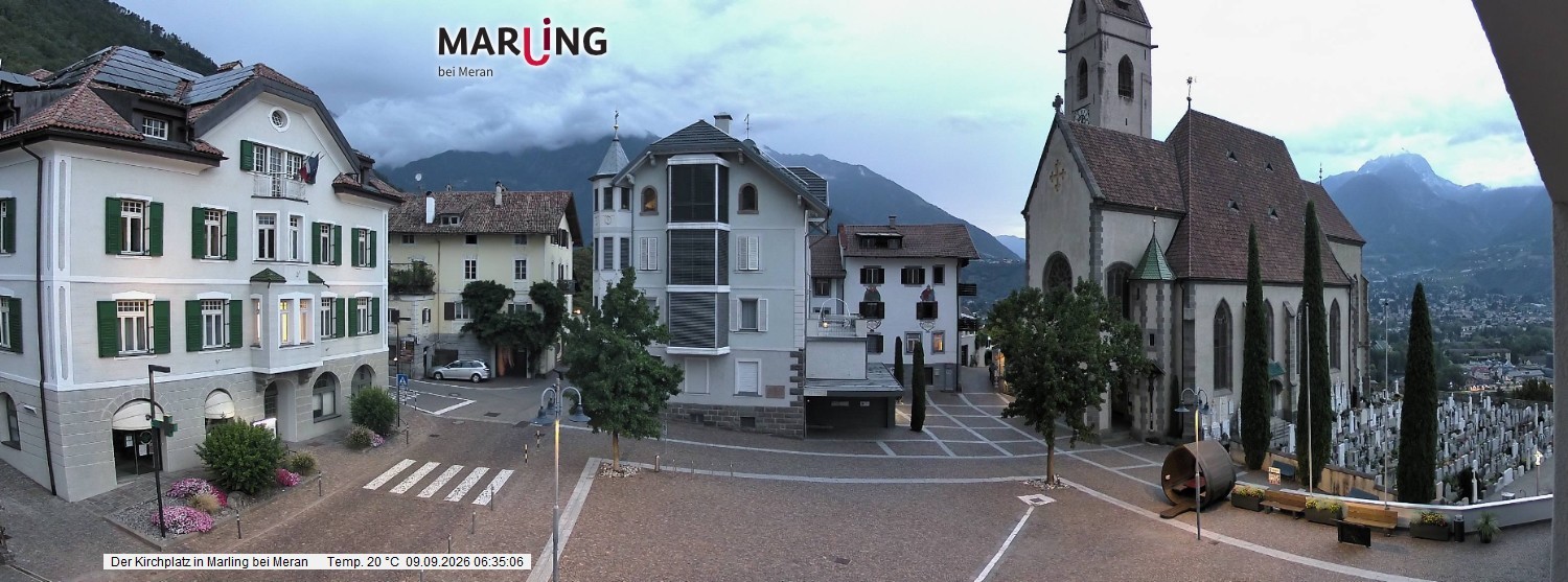 Archiv Foto Webcam Pfarrkirche Maria Himmelfahrt Marling