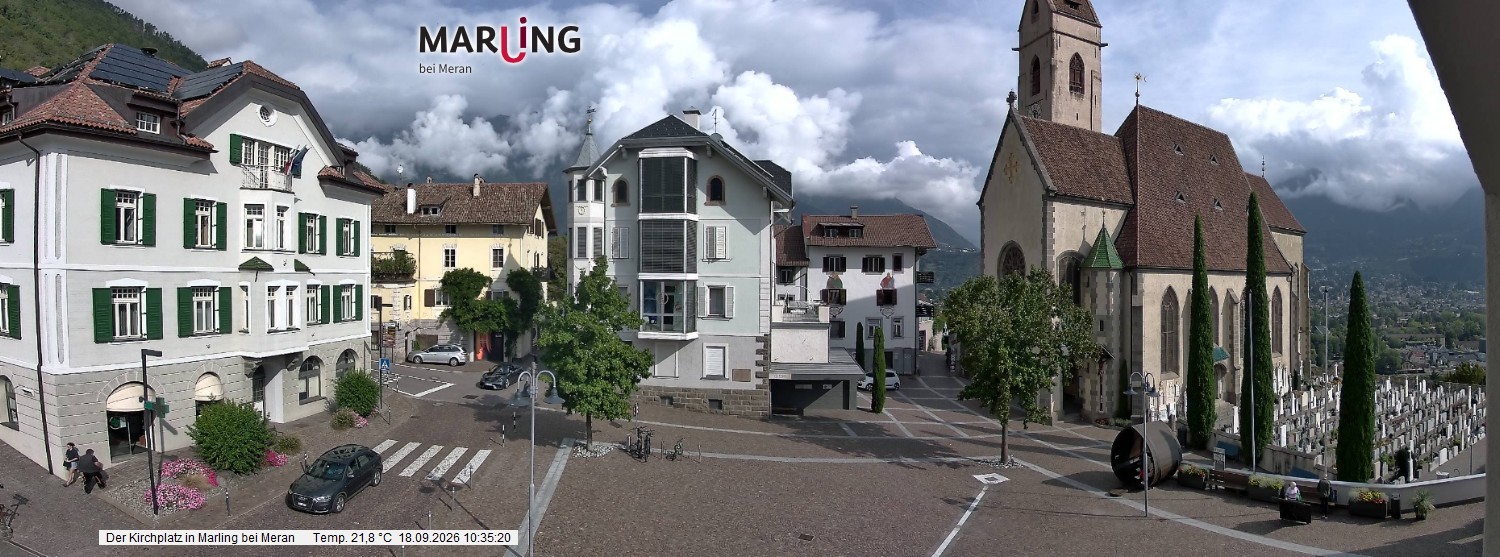 Archived image Webcam Marling - Piazza Chiesa