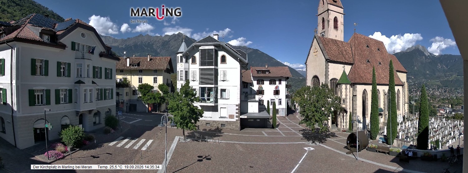 Archiv Foto Webcam Pfarrkirche Maria Himmelfahrt Marling