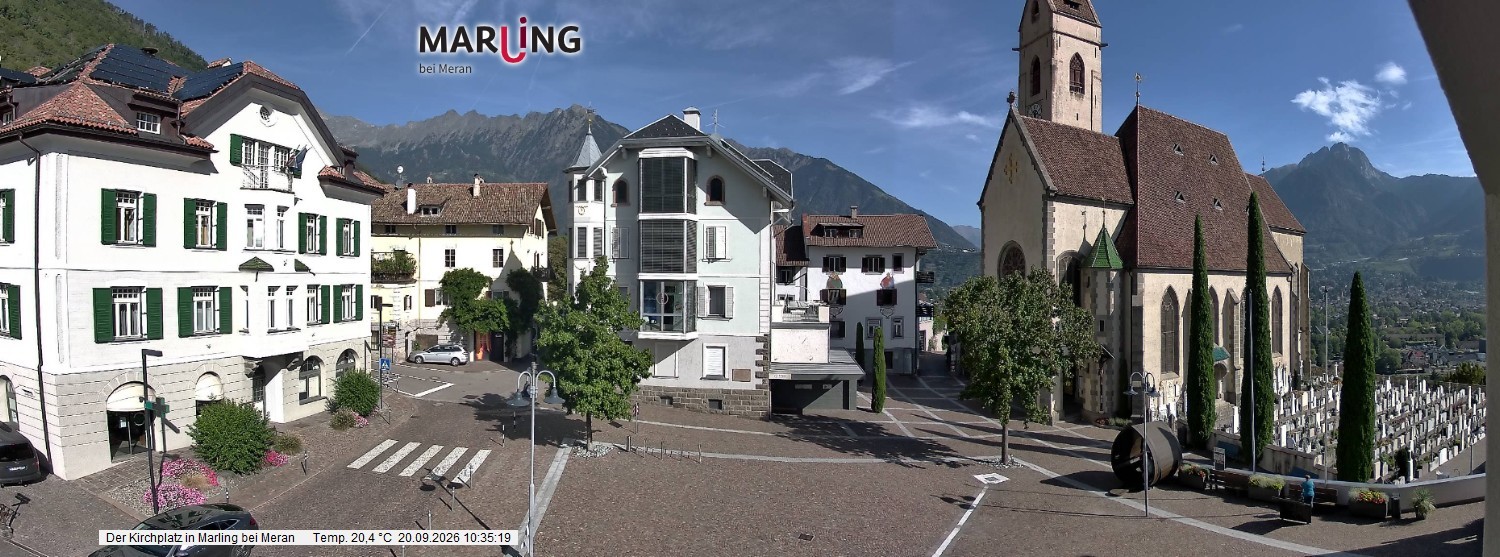 Archived image Webcam Marling - Piazza Chiesa
