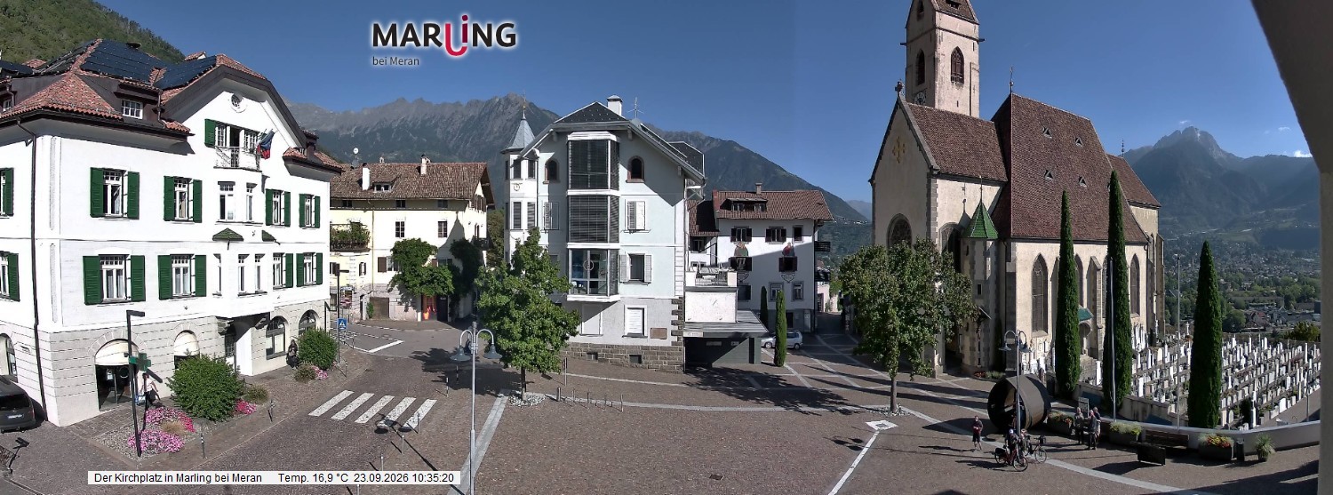 Archived image Webcam Marling - Piazza Chiesa