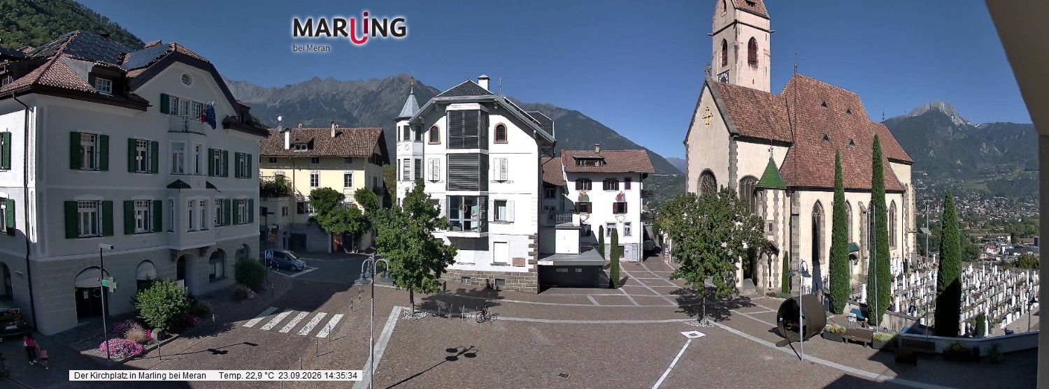 Archived image Webcam Marling - Piazza Chiesa