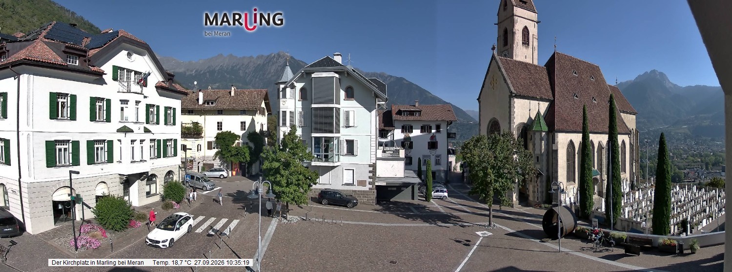 Archived image Webcam Marling - Piazza Chiesa