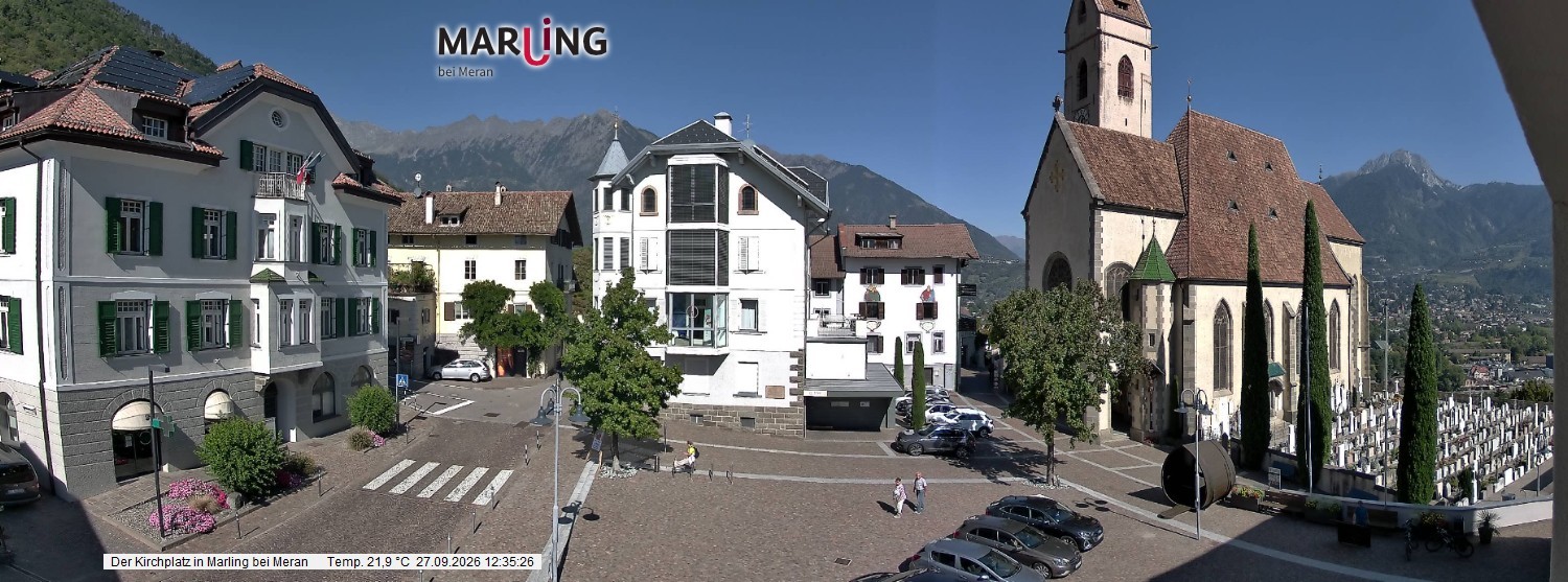 Archived image Webcam Marling - Piazza Chiesa
