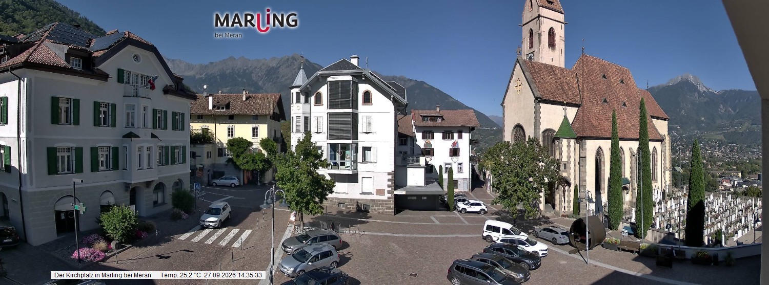 Archived image Webcam Marling - Piazza Chiesa