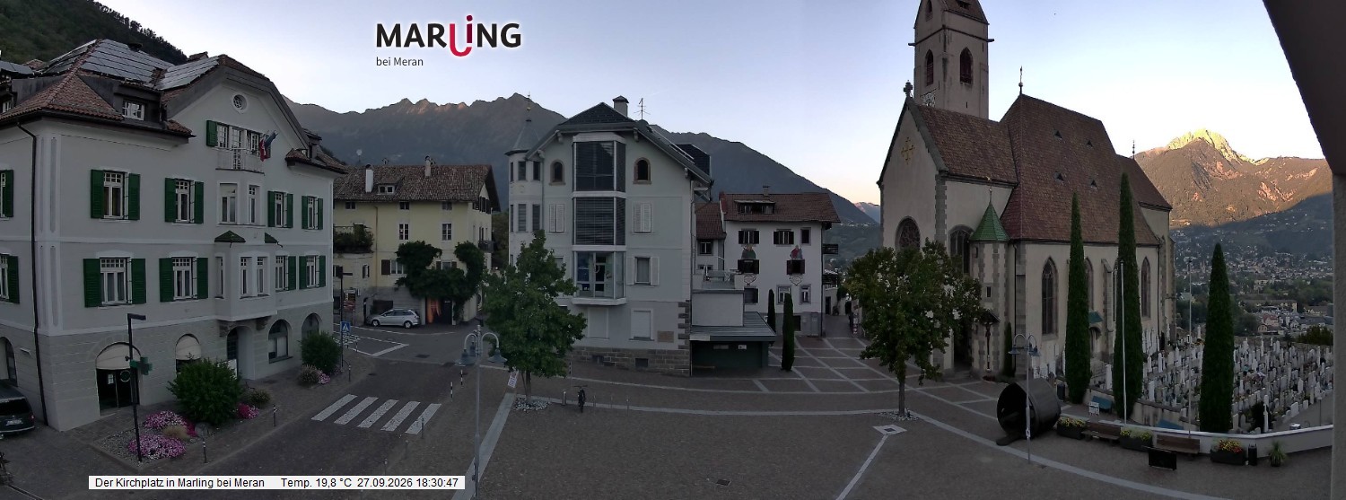 Archived image Webcam Marling - Piazza Chiesa