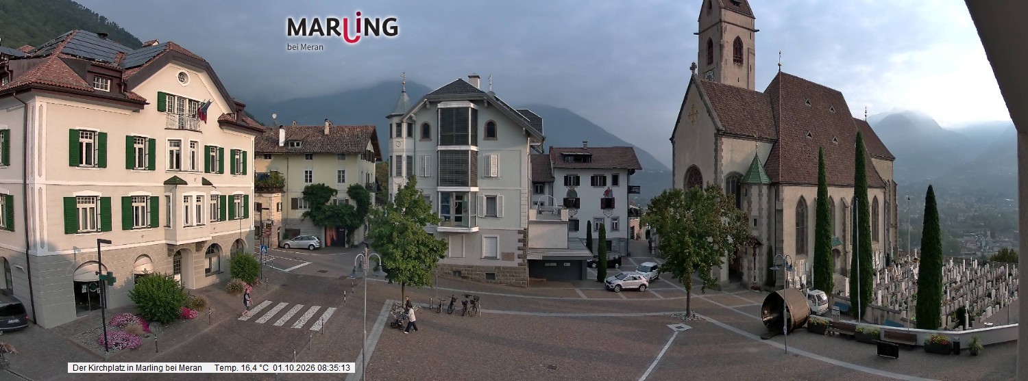 Archiv Foto Webcam Pfarrkirche Maria Himmelfahrt Marling