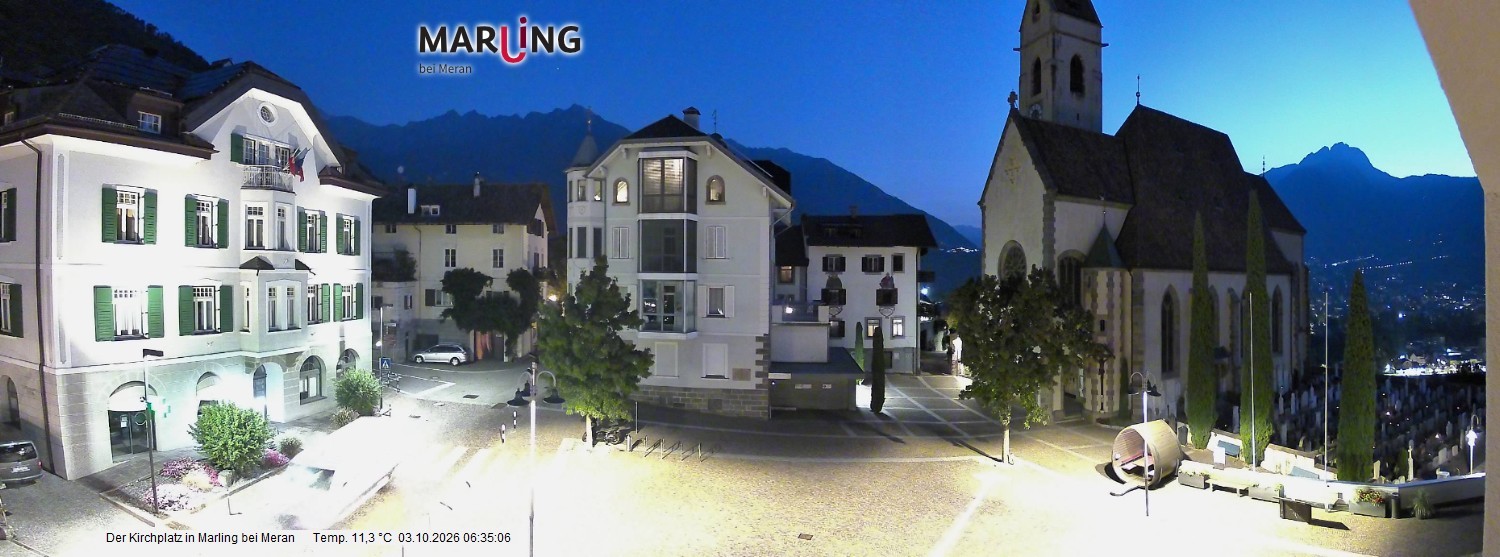 Archived image Webcam Marling - Piazza Chiesa