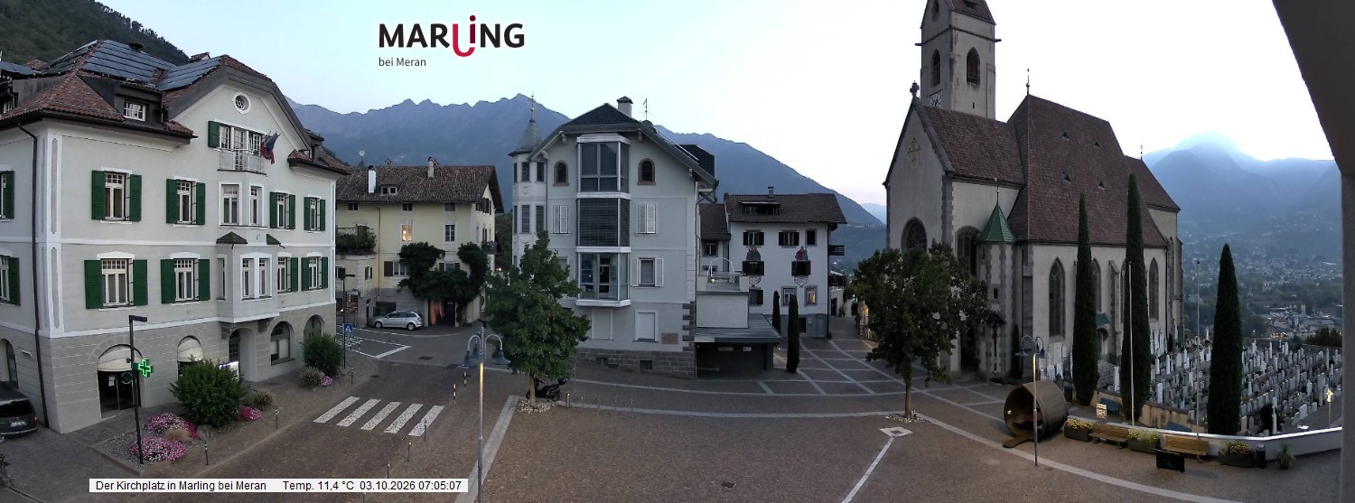 Archived image Webcam Marling - Piazza Chiesa