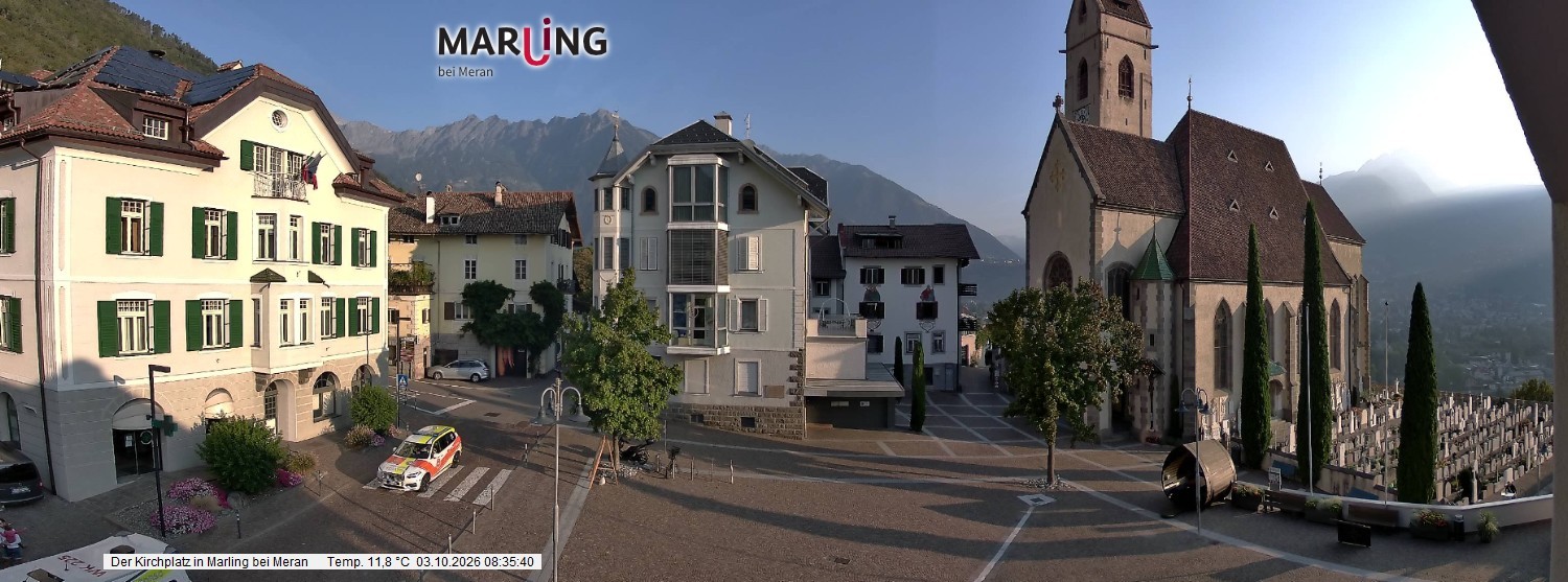 Archived image Webcam Marling - Piazza Chiesa