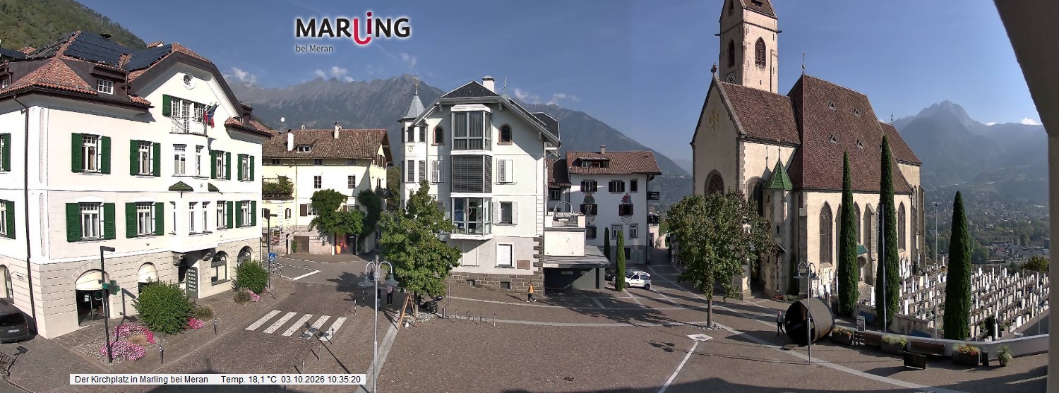 Archived image Webcam Marling - Piazza Chiesa