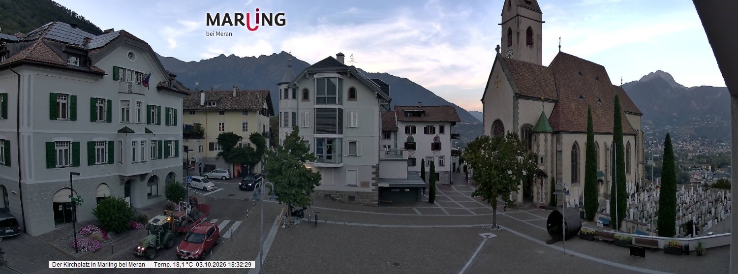 Archived image Webcam Marling - Piazza Chiesa