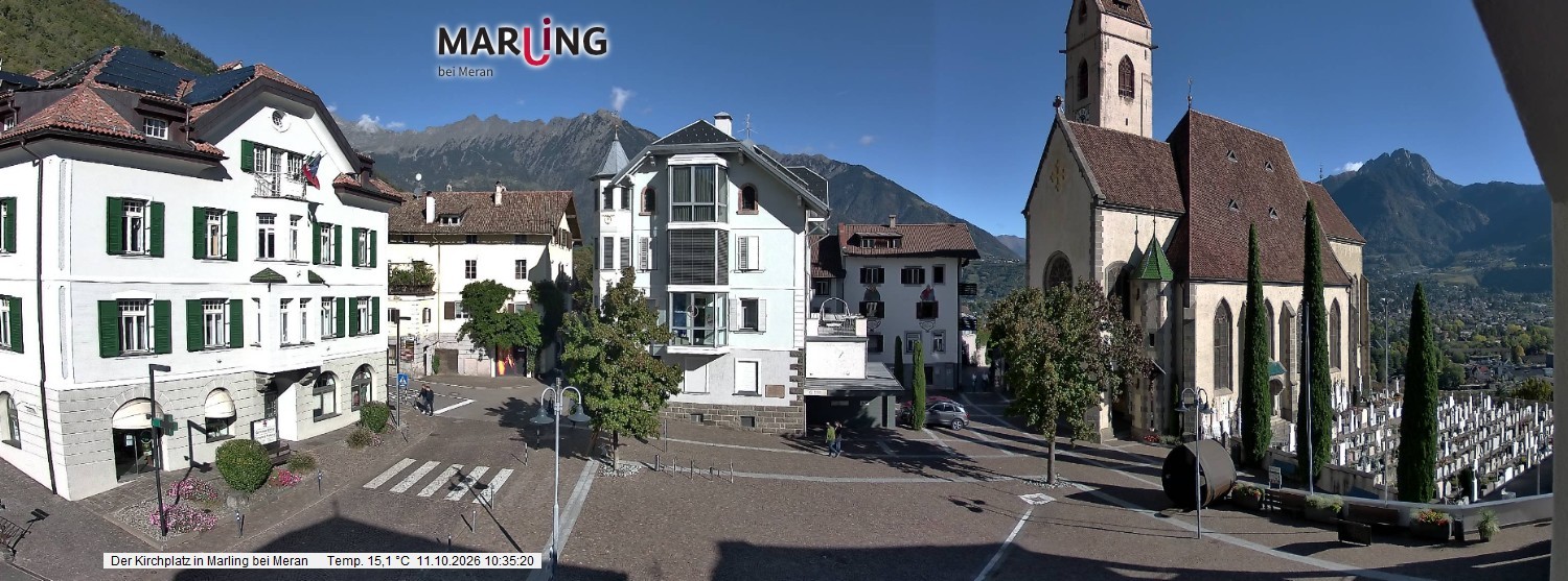 Archived image Webcam Marling - Piazza Chiesa