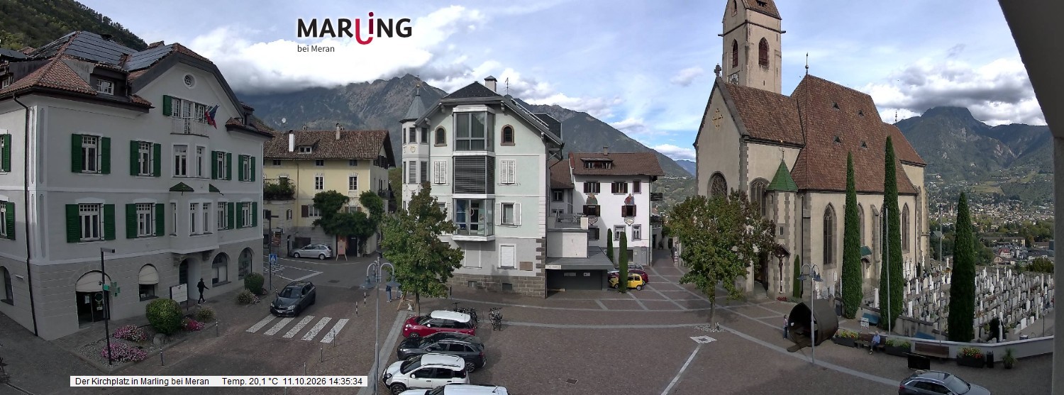 Archived image Webcam Marling - Piazza Chiesa