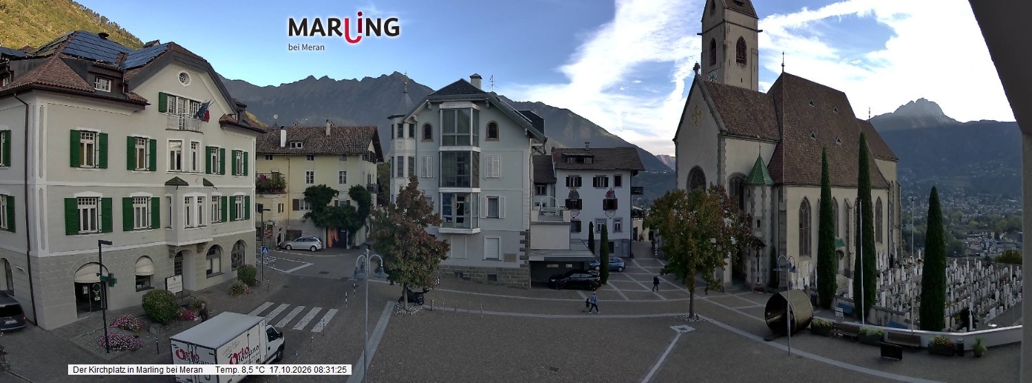 Archived image Webcam Marling - Piazza Chiesa