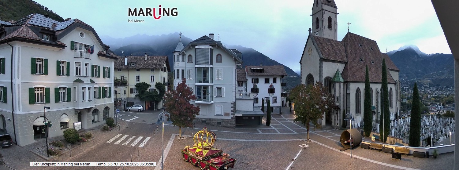 Archiv Foto Webcam Pfarrkirche Maria Himmelfahrt Marling