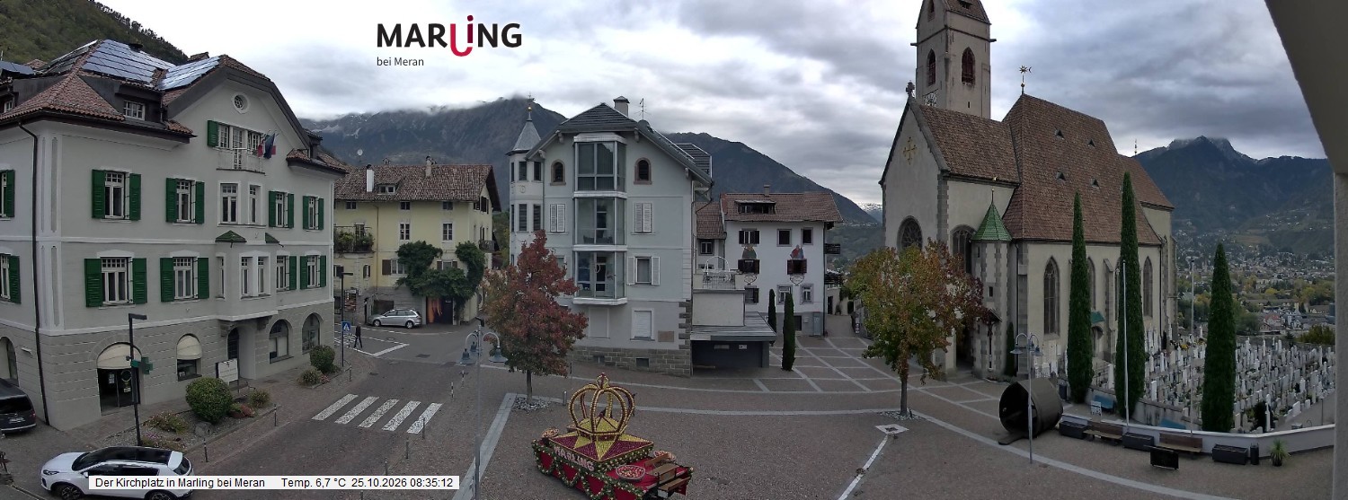 Archiv Foto Webcam Pfarrkirche Maria Himmelfahrt Marling