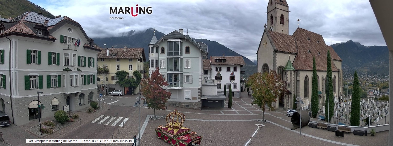 Archiv Foto Webcam Pfarrkirche Maria Himmelfahrt Marling