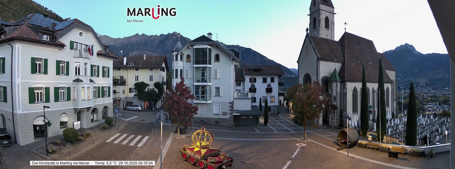 Archiv Foto Webcam Pfarrkirche Maria Himmelfahrt Marling