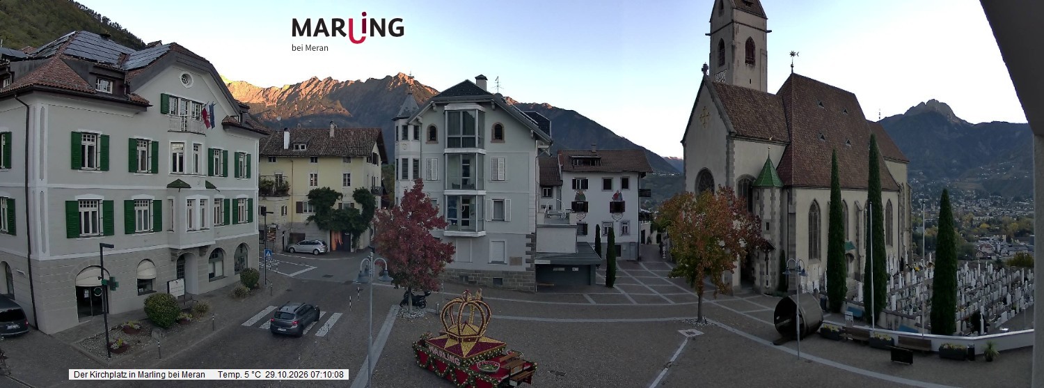 Archiv Foto Webcam Pfarrkirche Maria Himmelfahrt Marling