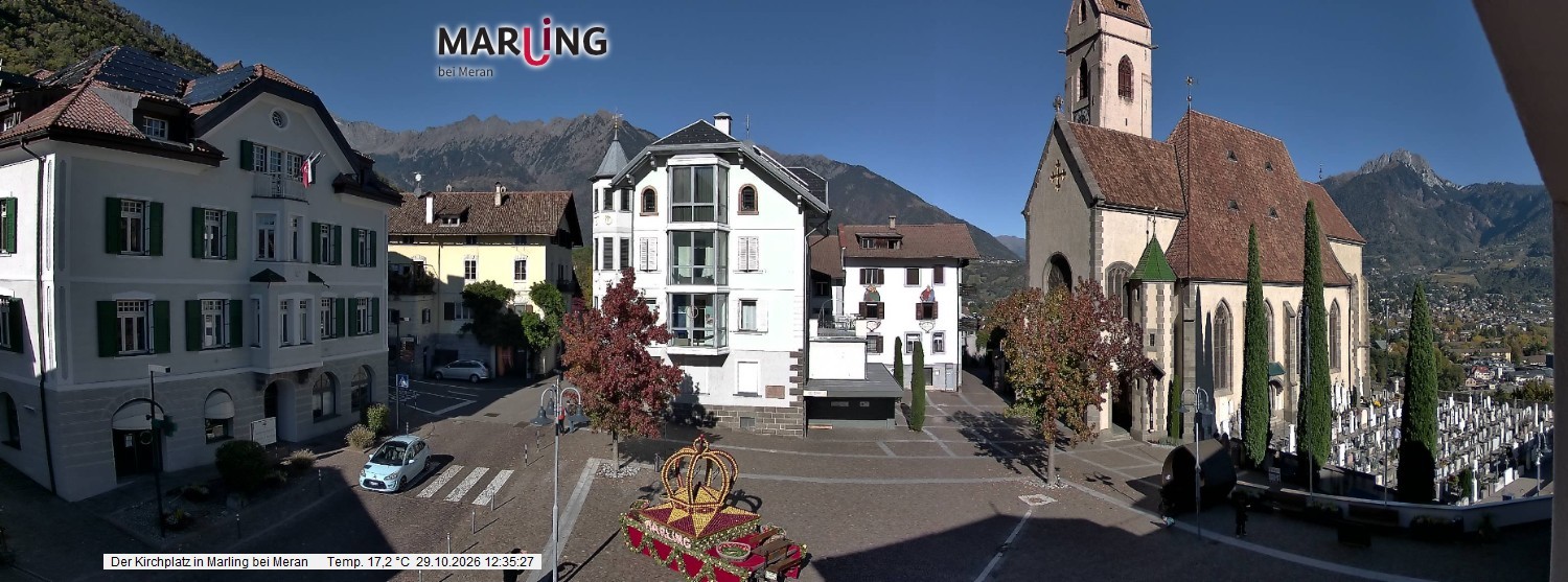 Archiv Foto Webcam Pfarrkirche Maria Himmelfahrt Marling