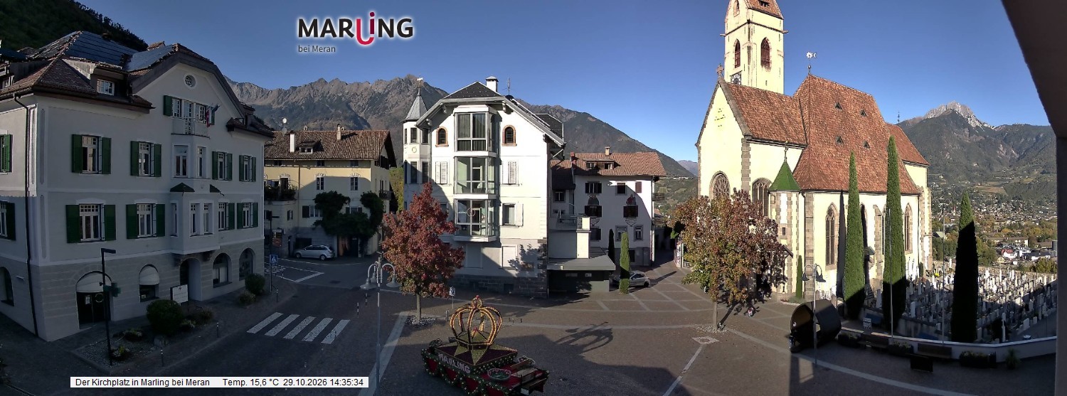 Archiv Foto Webcam Pfarrkirche Maria Himmelfahrt Marling