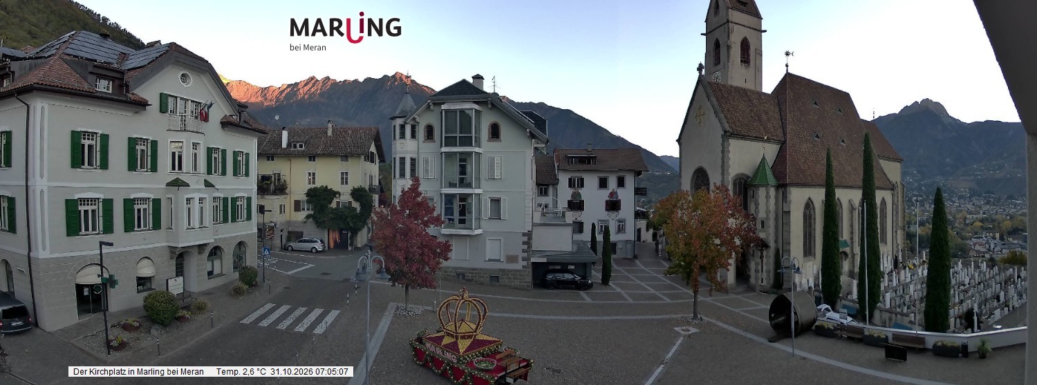 Archiv Foto Webcam Pfarrkirche Maria Himmelfahrt Marling