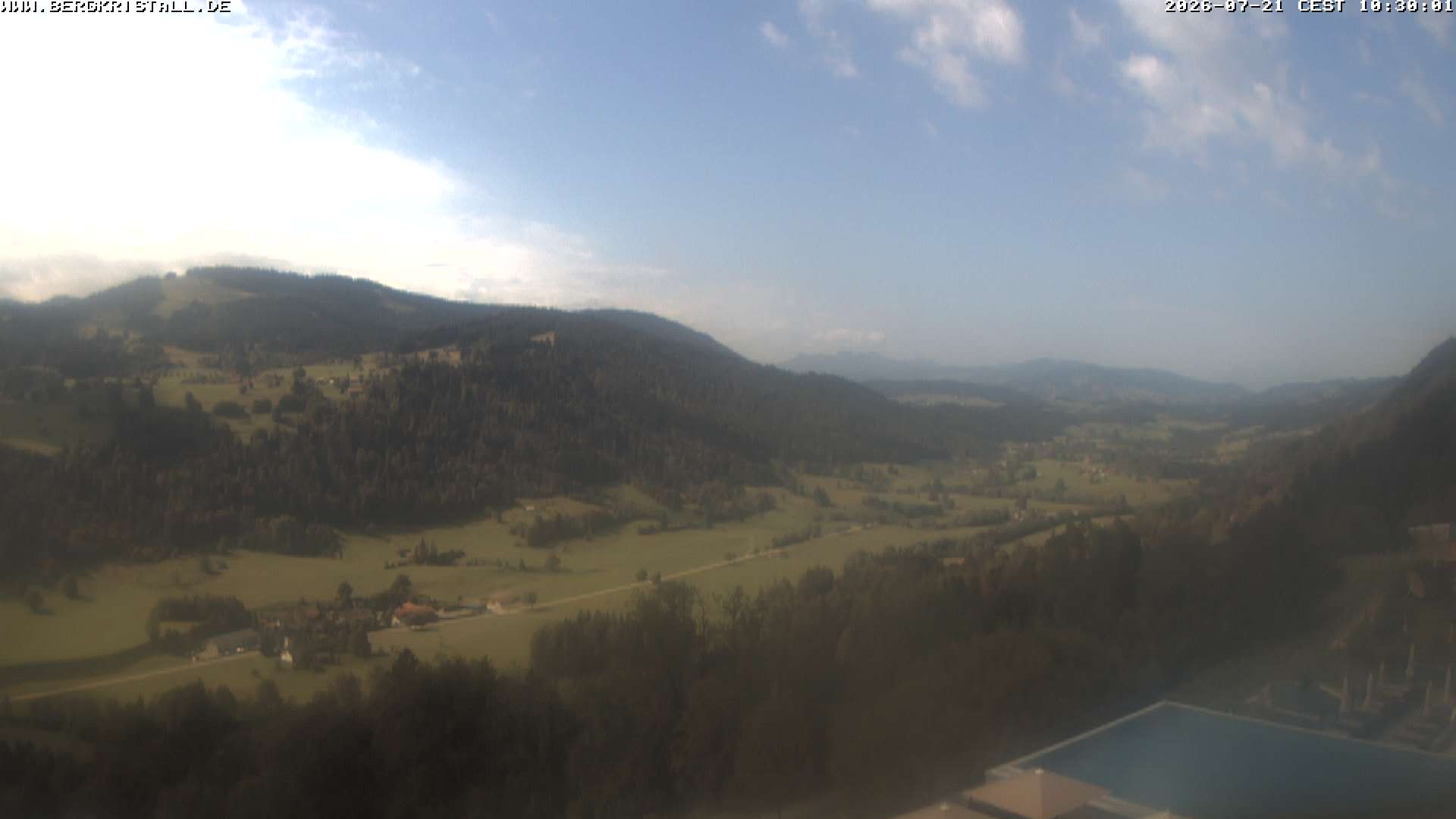 Archiv Foto Webcam Blick vom Hotel Bergkristall in Oberstaufen