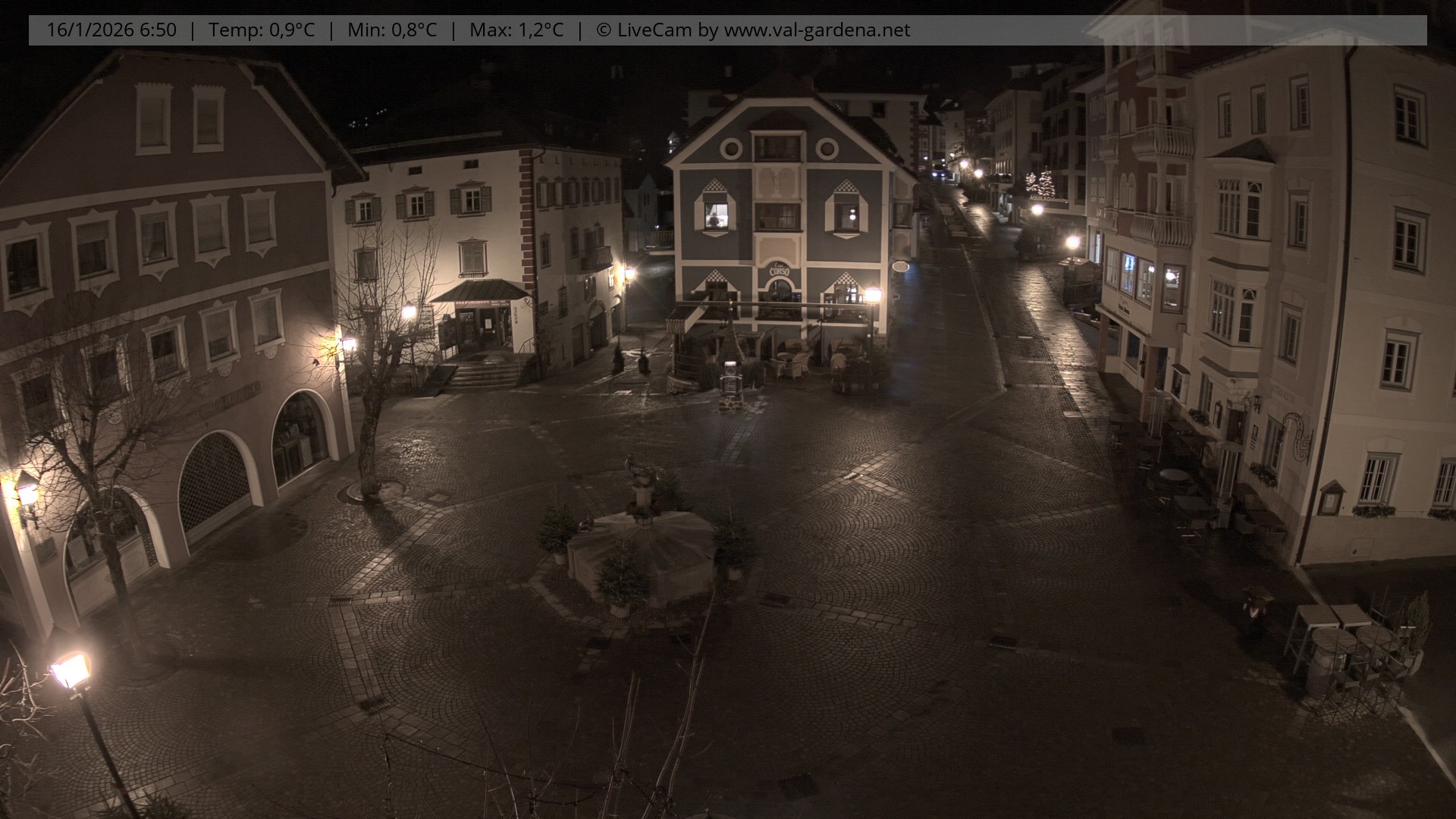 Archived image Webcam Village St. Ulrich, South Tyrol