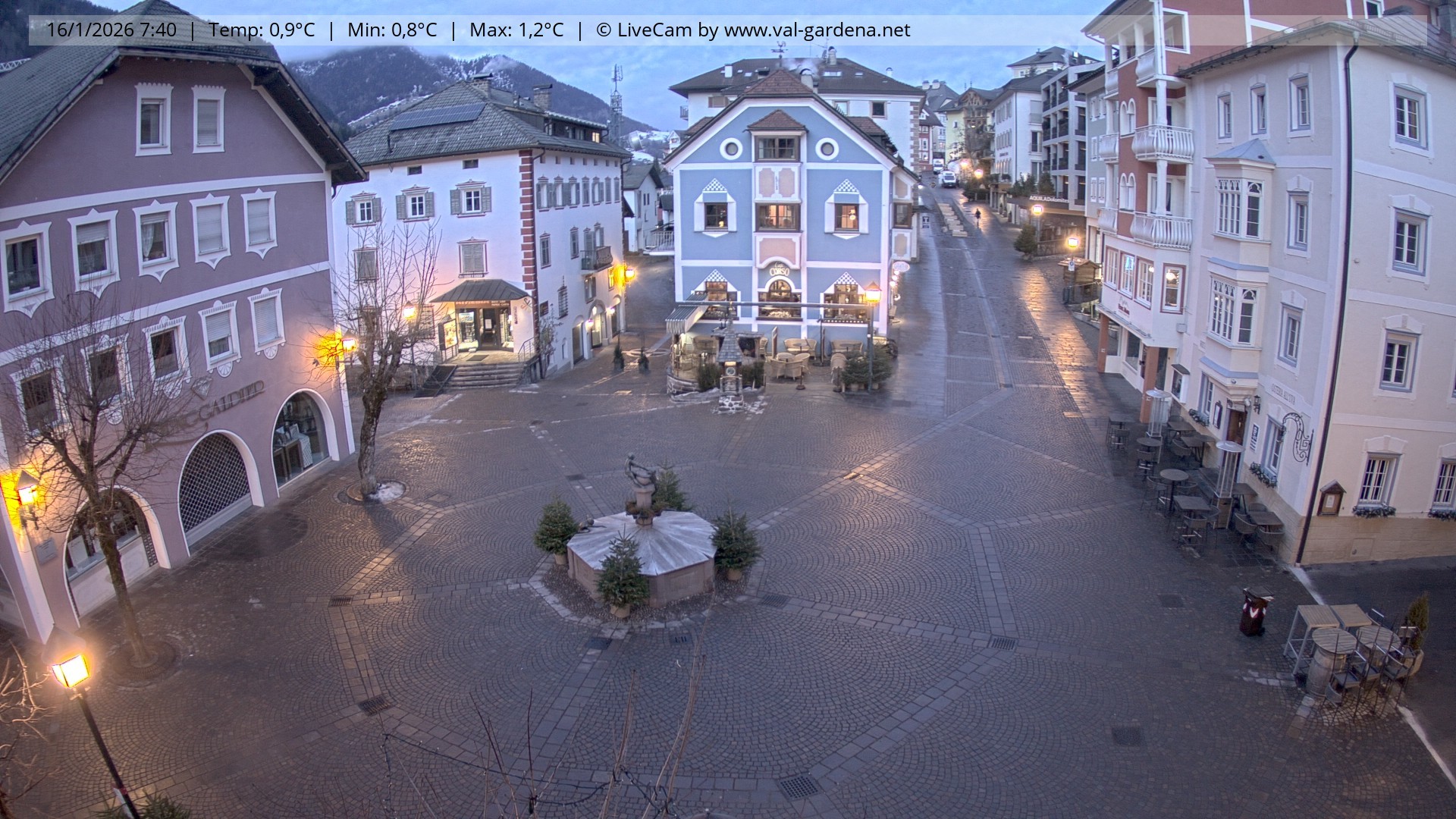 Archived image Webcam Village St. Ulrich, South Tyrol