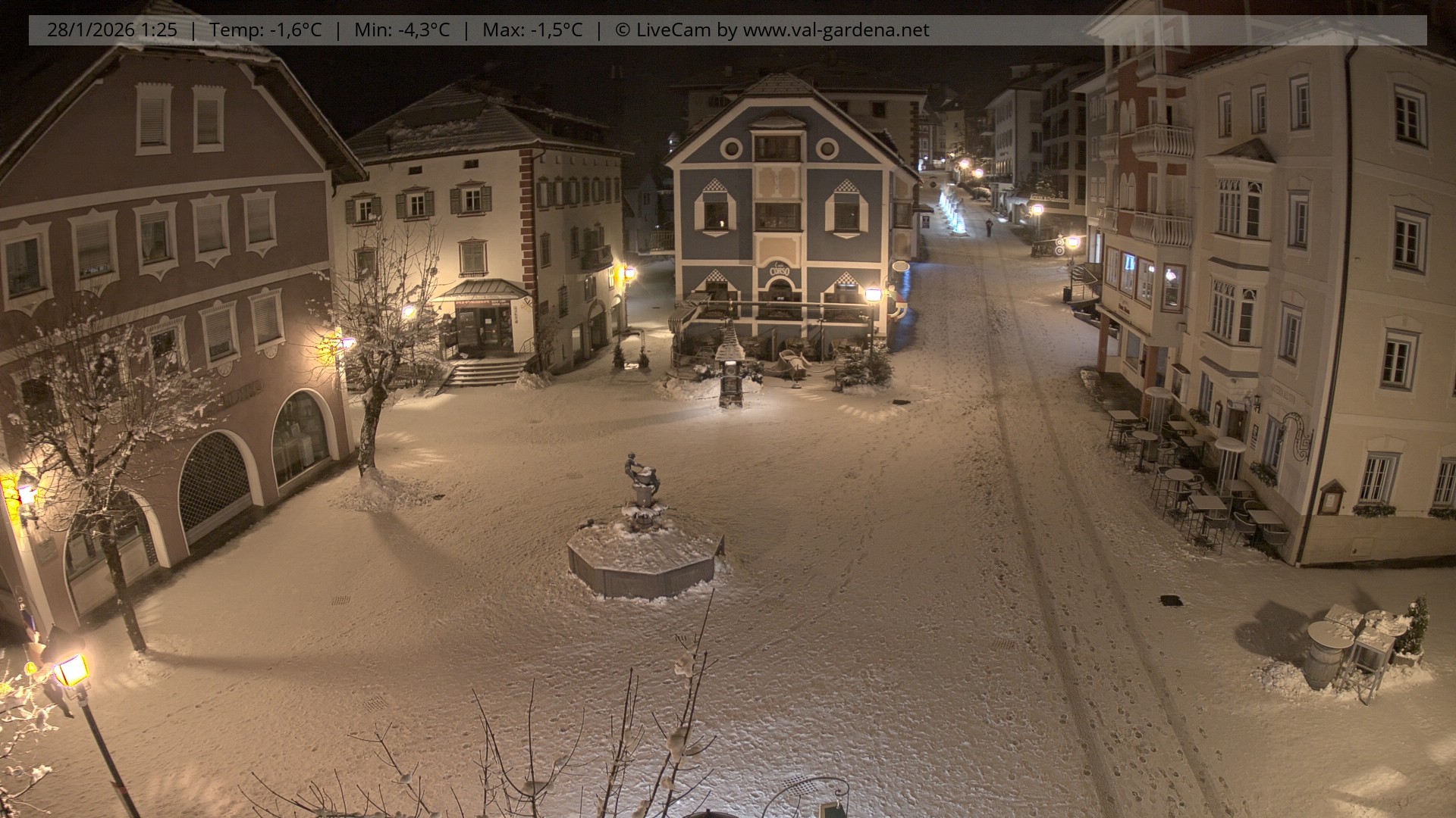 Archived image Webcam Village St. Ulrich, South Tyrol