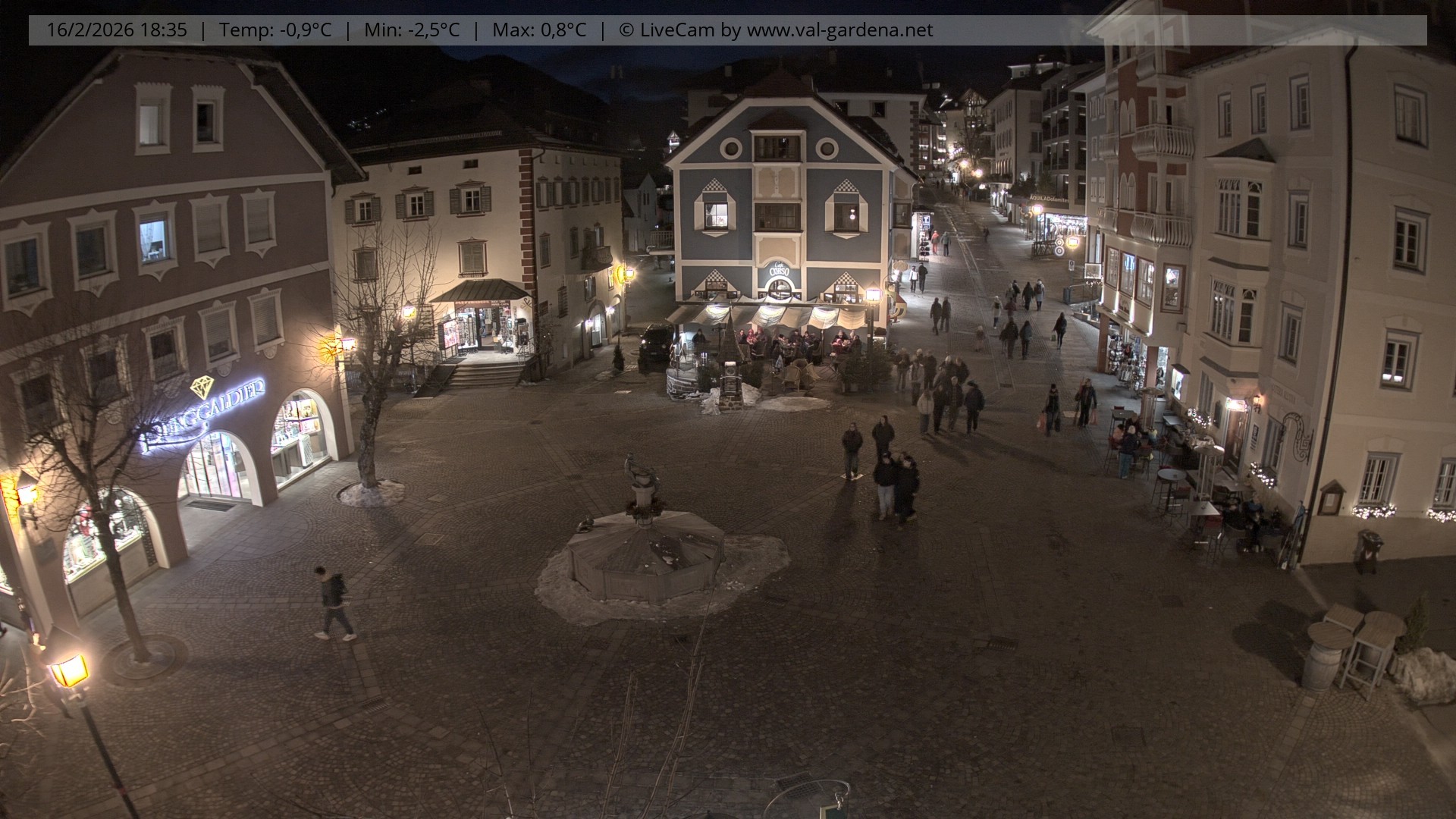 Archived image Webcam Village St. Ulrich, South Tyrol