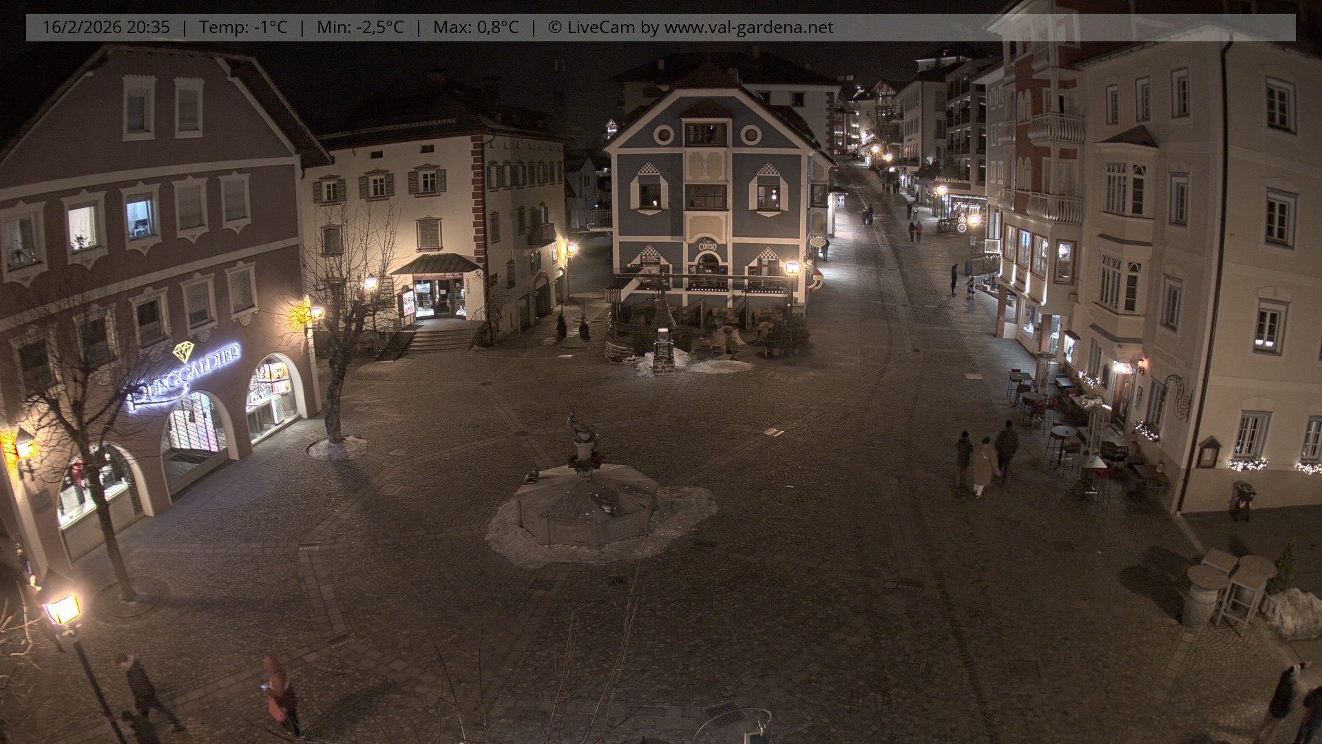 Archived image Webcam Village St. Ulrich, South Tyrol