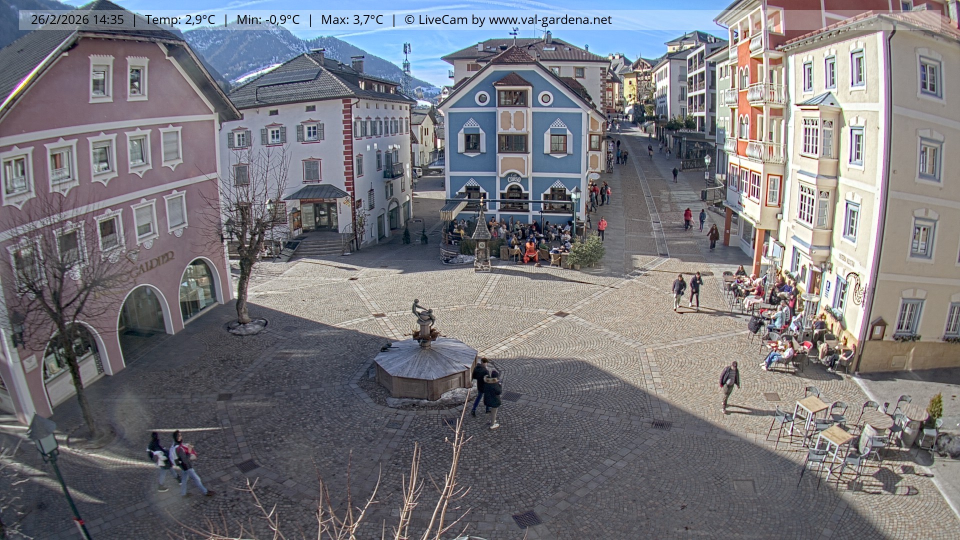 Archived image Webcam Village St. Ulrich, South Tyrol