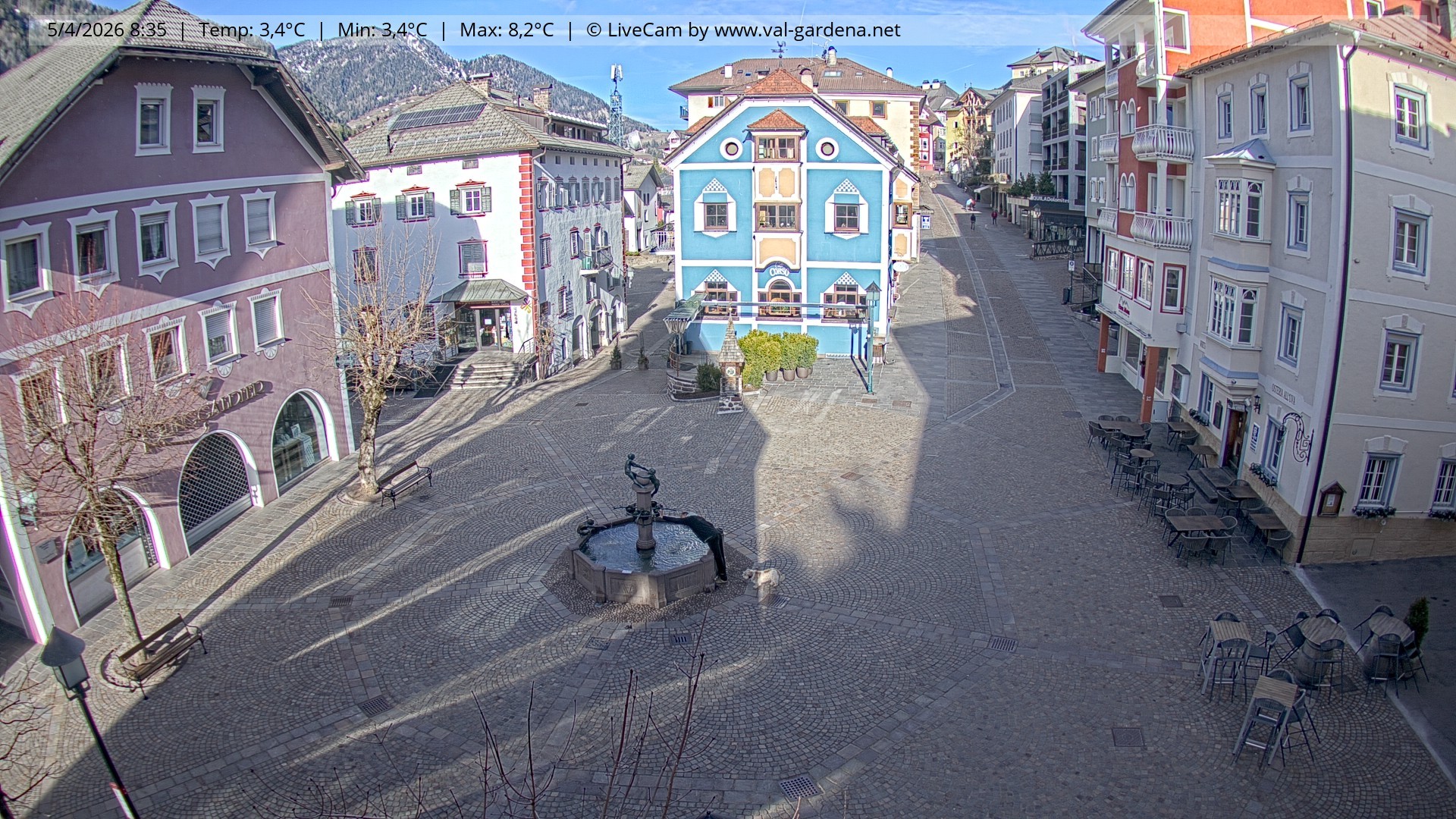 Archived image Webcam Village St. Ulrich, South Tyrol