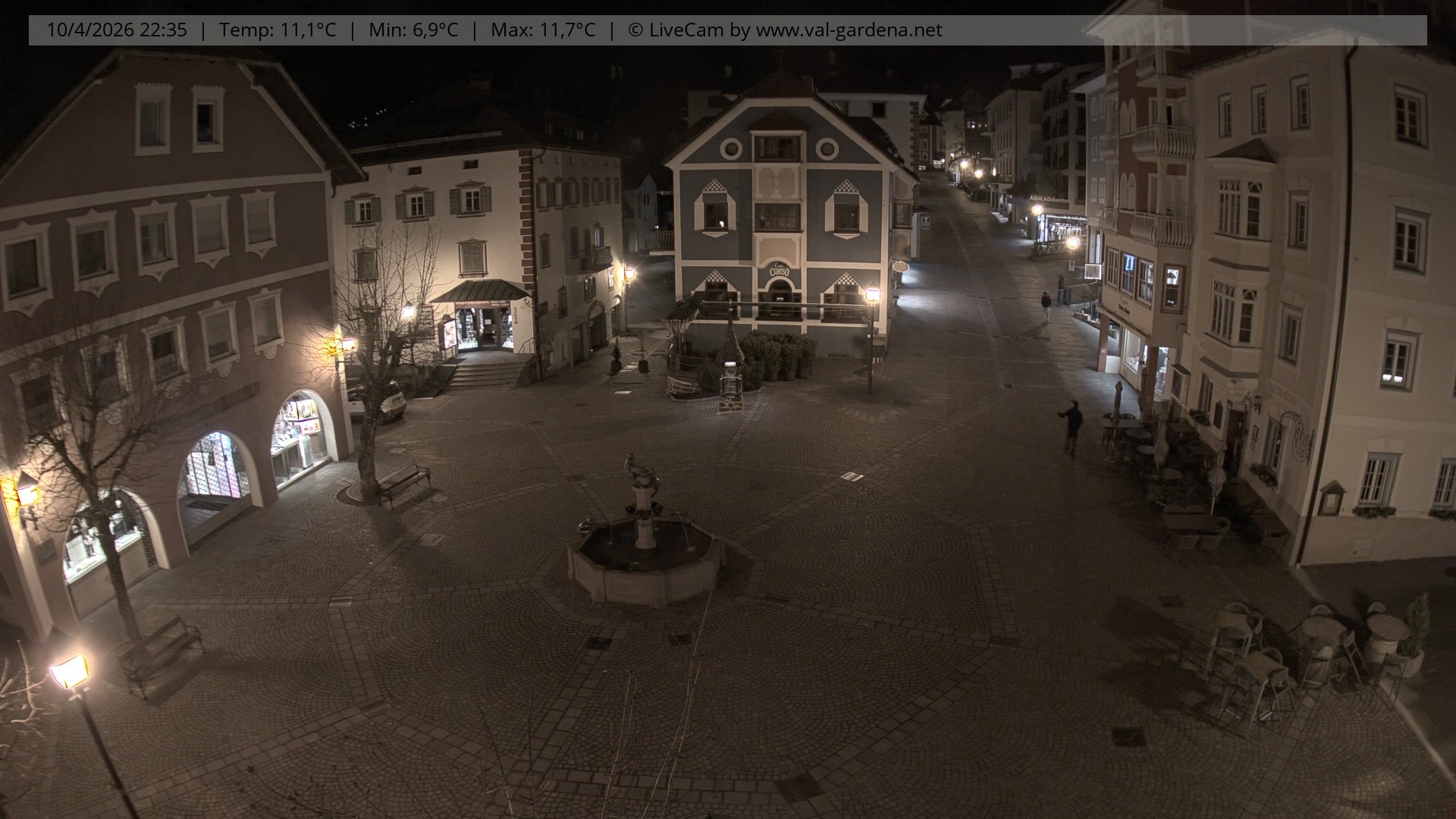 Archived image Webcam Village St. Ulrich, South Tyrol