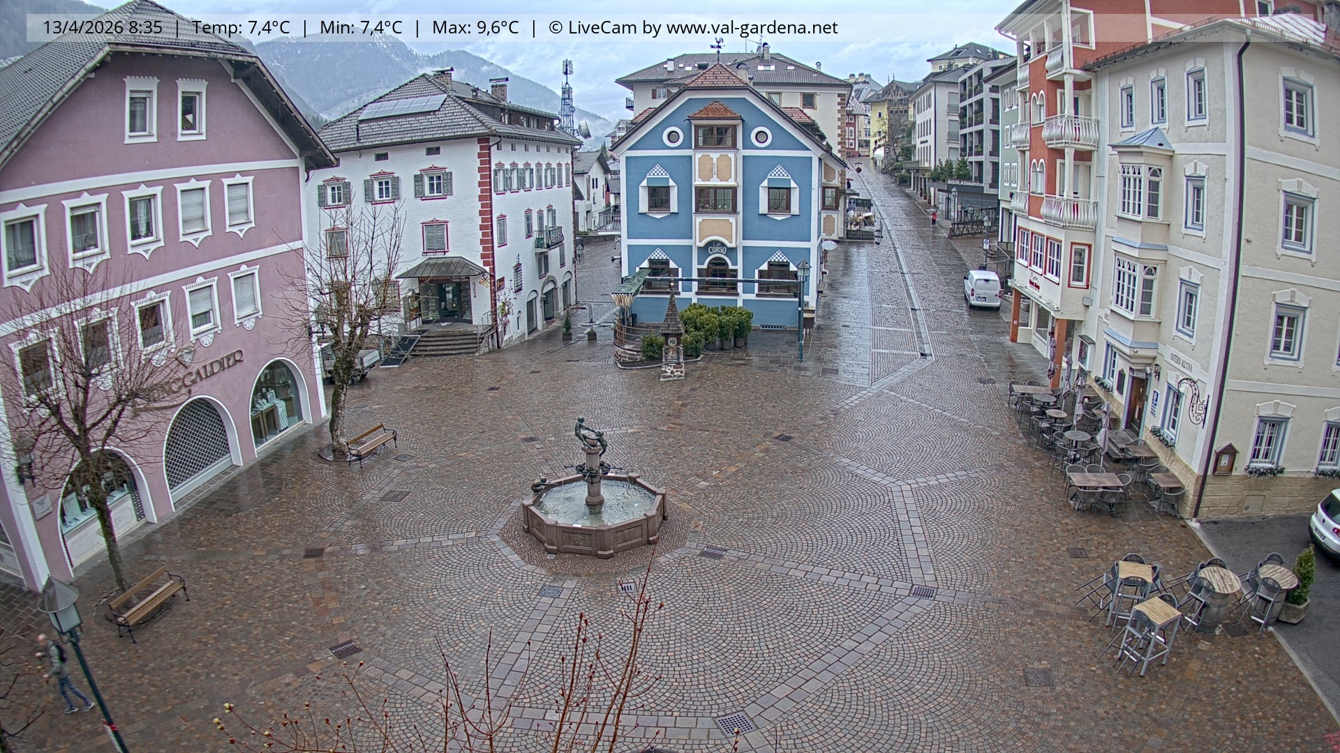 Archived image Webcam Village St. Ulrich, South Tyrol