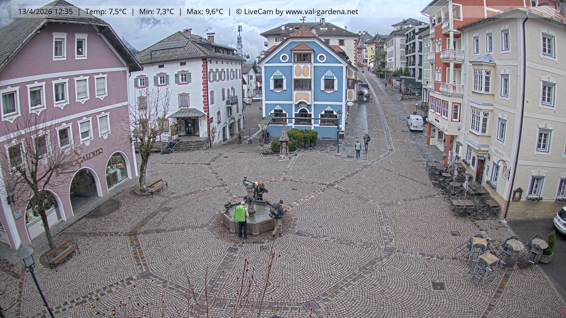 Archived image Webcam Village St. Ulrich, South Tyrol