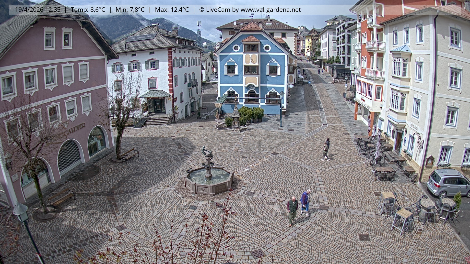 Archived image Webcam Village St. Ulrich, South Tyrol