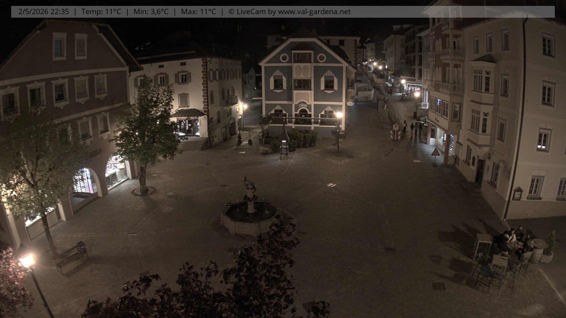 Archived image Webcam Village St. Ulrich, South Tyrol