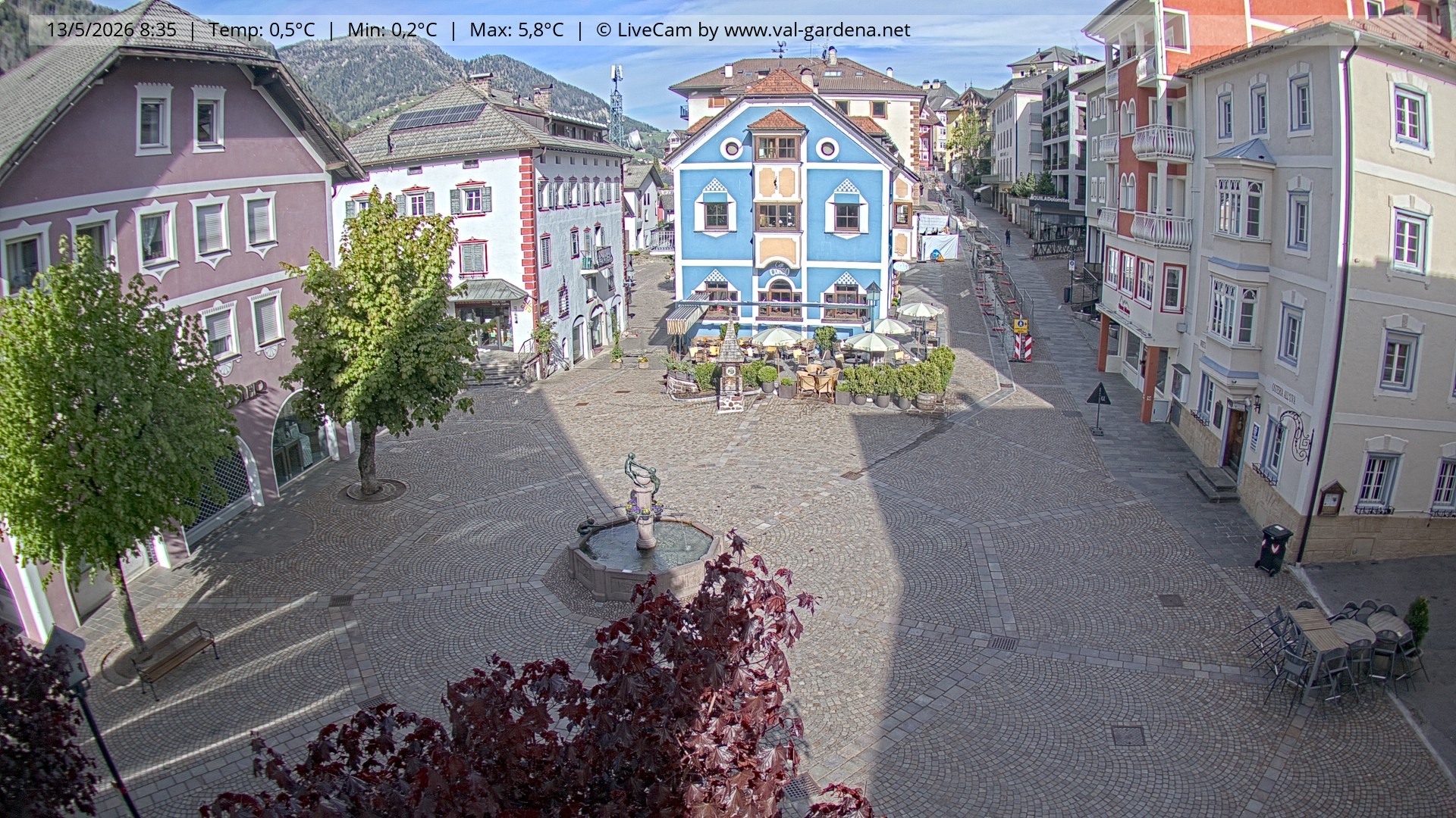 Archived image Webcam Village St. Ulrich, South Tyrol