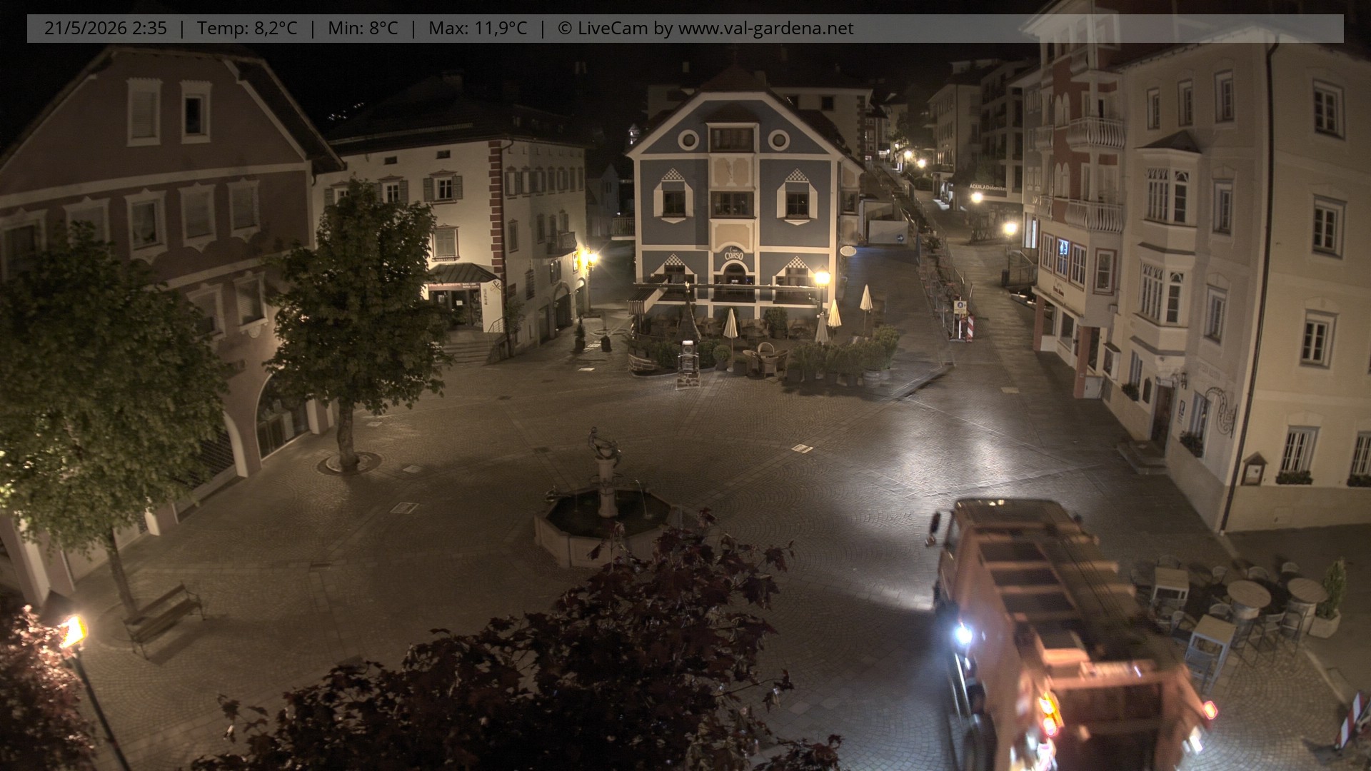 Archived image Webcam Village St. Ulrich, South Tyrol