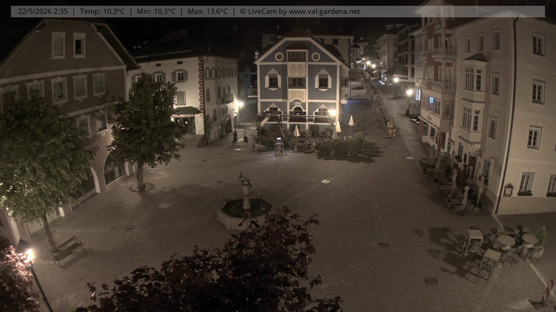 Archived image Webcam Village St. Ulrich, South Tyrol