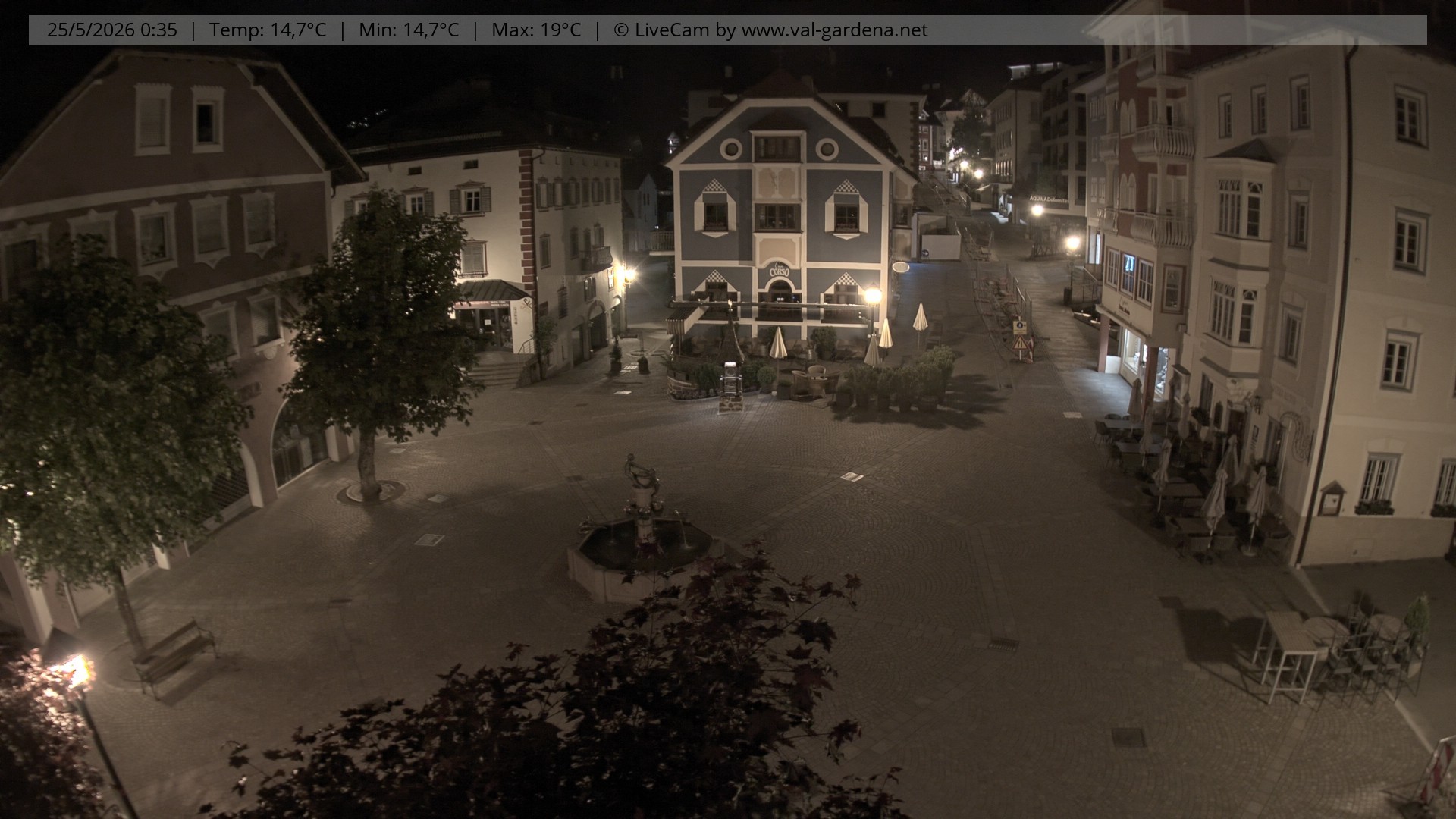 Archived image Webcam Village St. Ulrich, South Tyrol