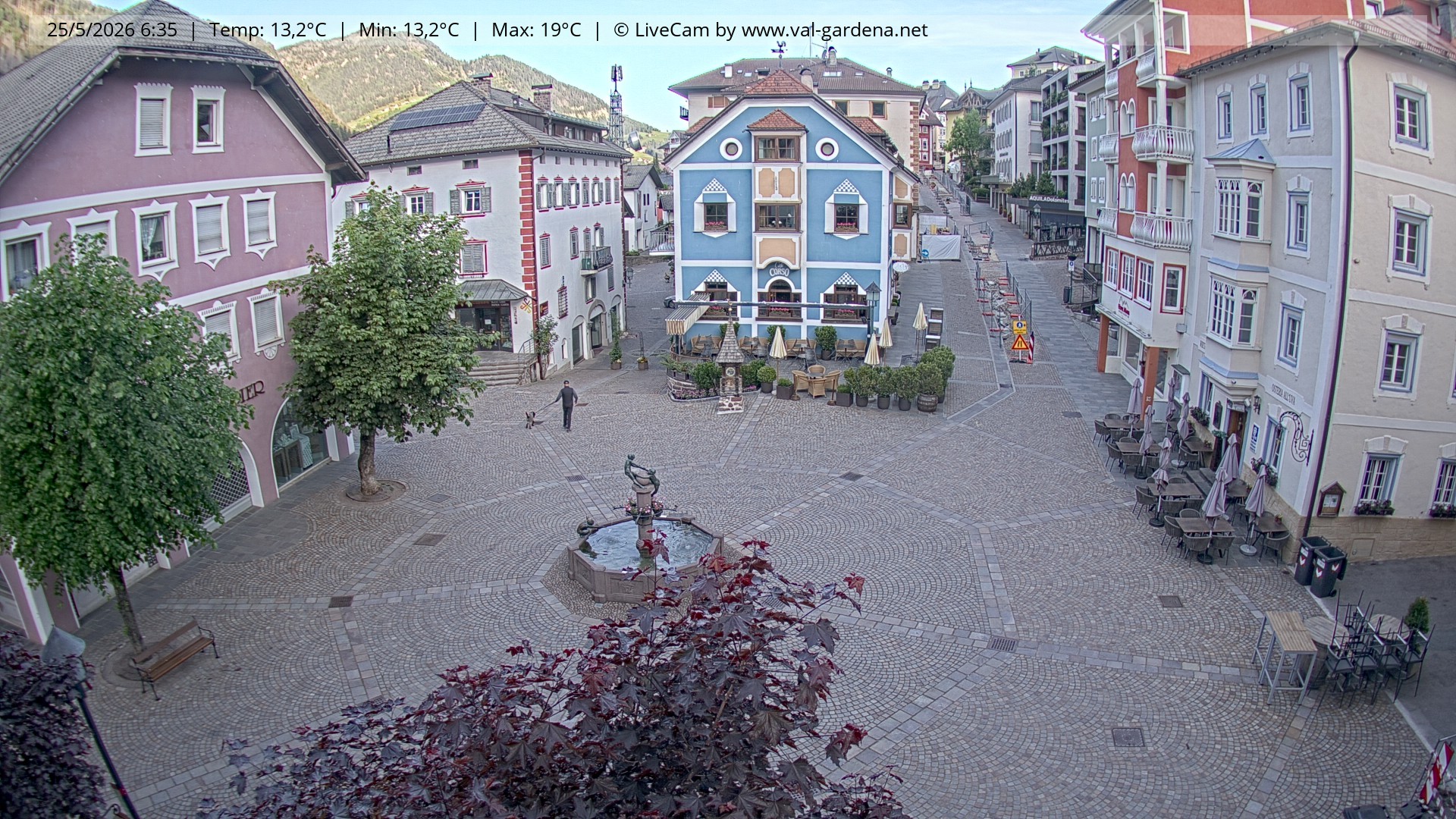 Archived image Webcam Village St. Ulrich, South Tyrol