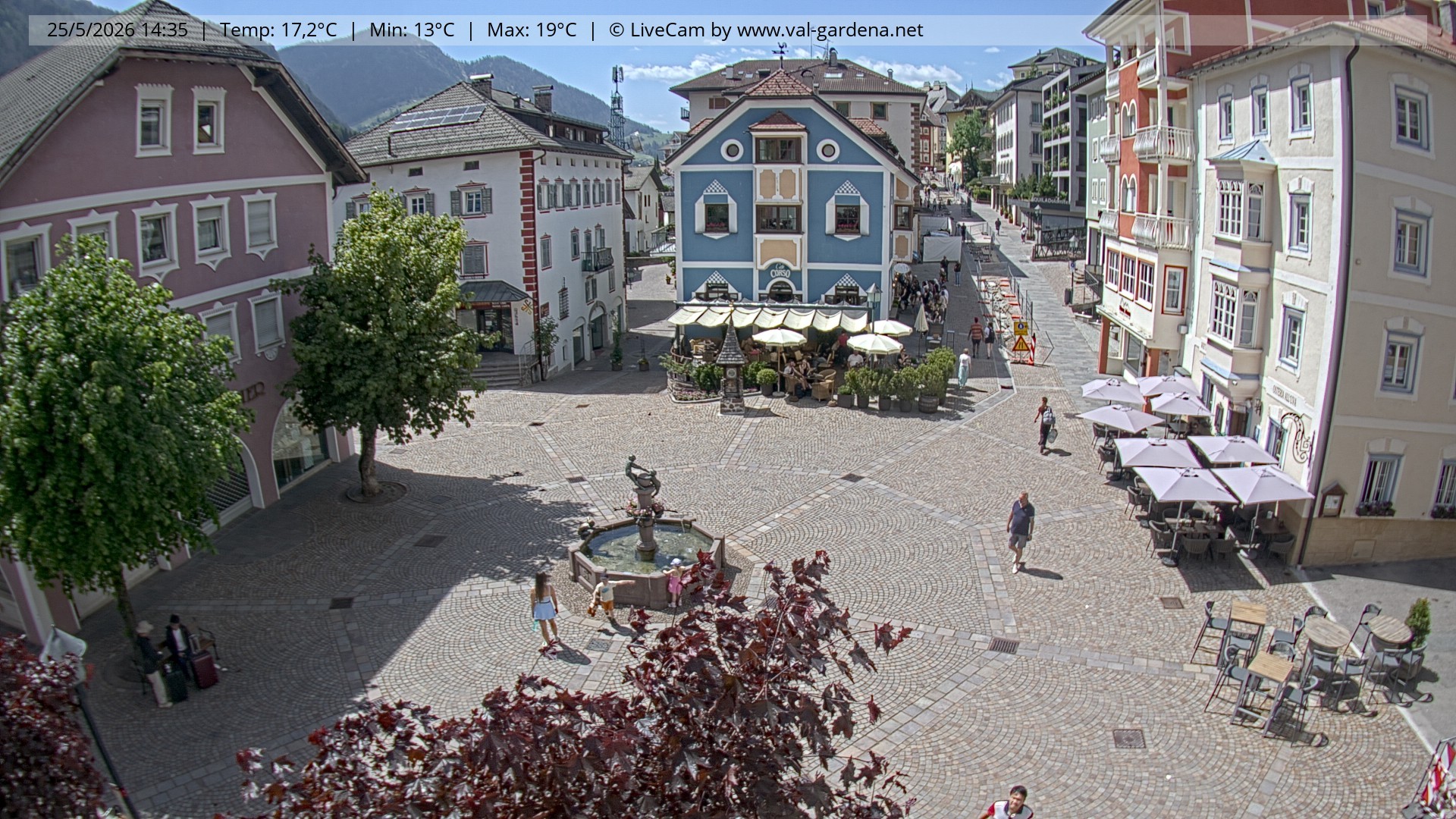 Archived image Webcam Village St. Ulrich, South Tyrol