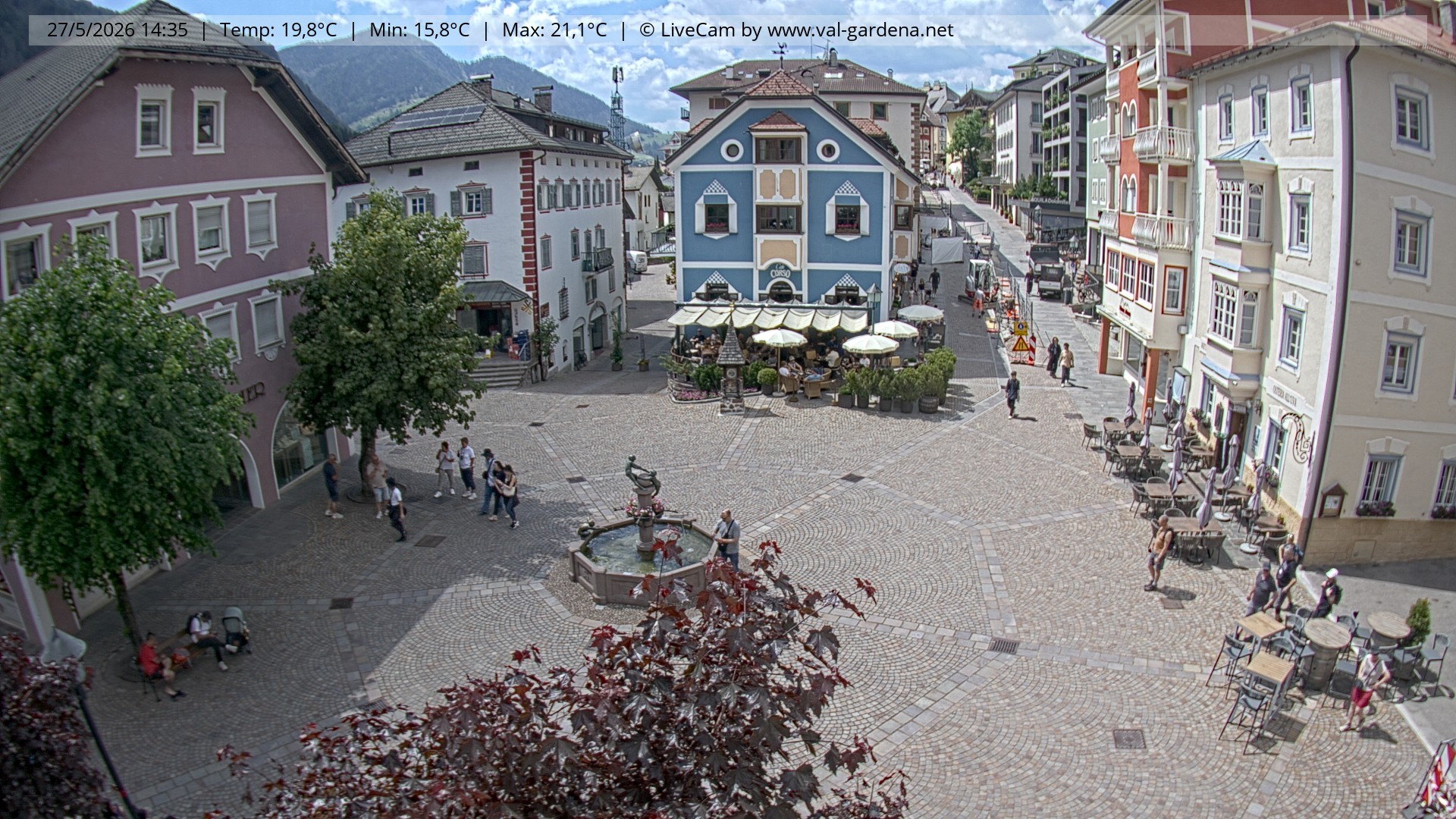 Archived image Webcam Village St. Ulrich, South Tyrol