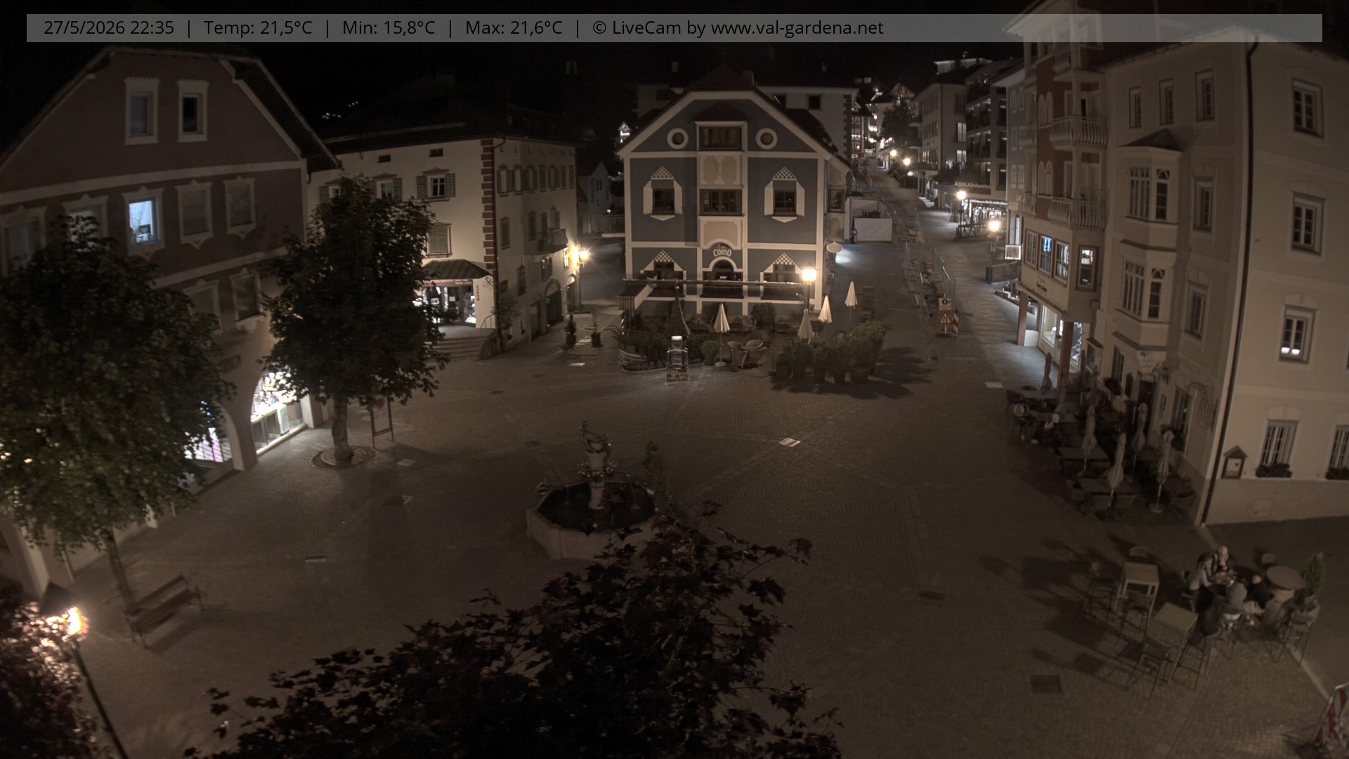 Archived image Webcam Village St. Ulrich, South Tyrol
