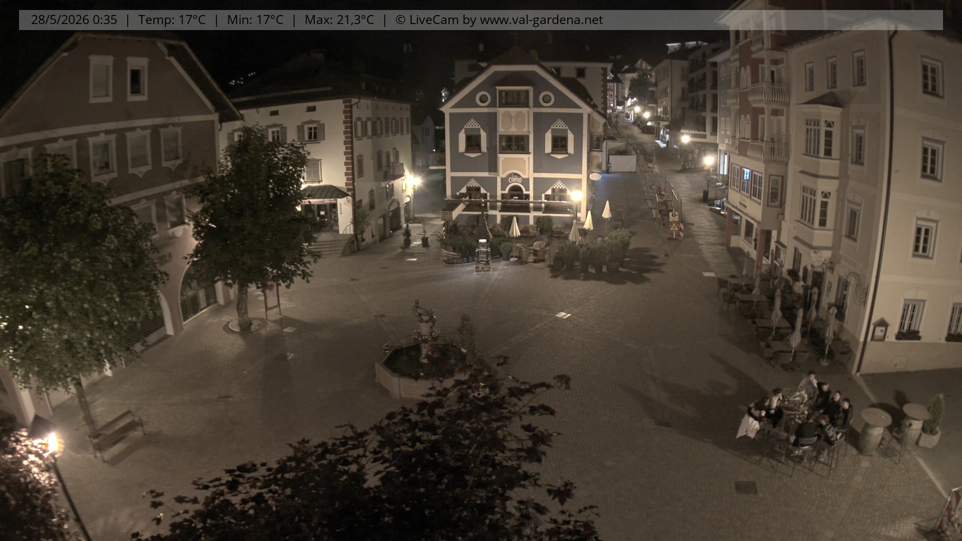 Archived image Webcam Village St. Ulrich, South Tyrol